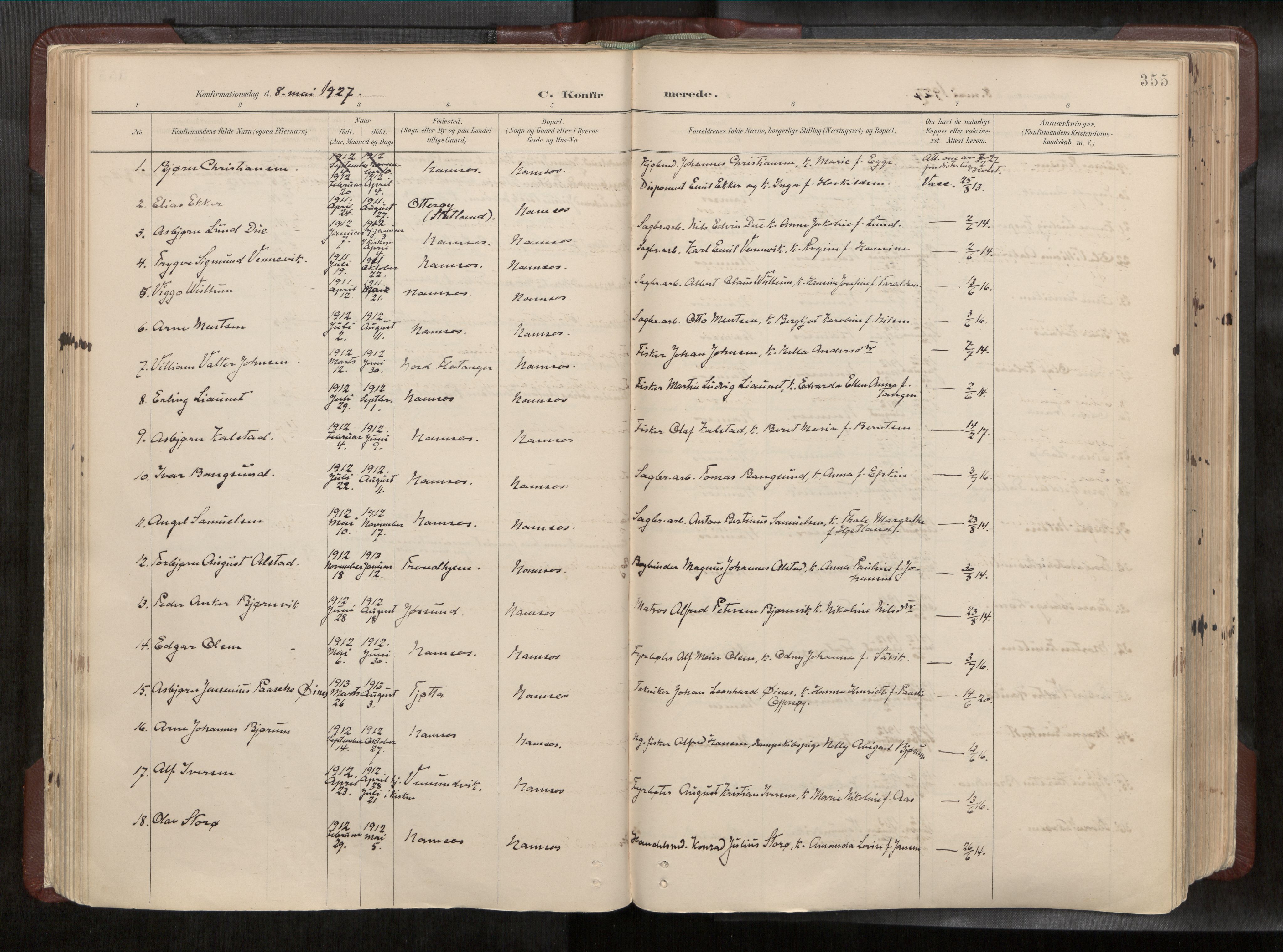 Ministerialprotokoller, klokkerbøker og fødselsregistre - Nord-Trøndelag, SAT/A-1458/768/L0579a: Parish register (official) no. 768A14, 1887-1931, p. 355