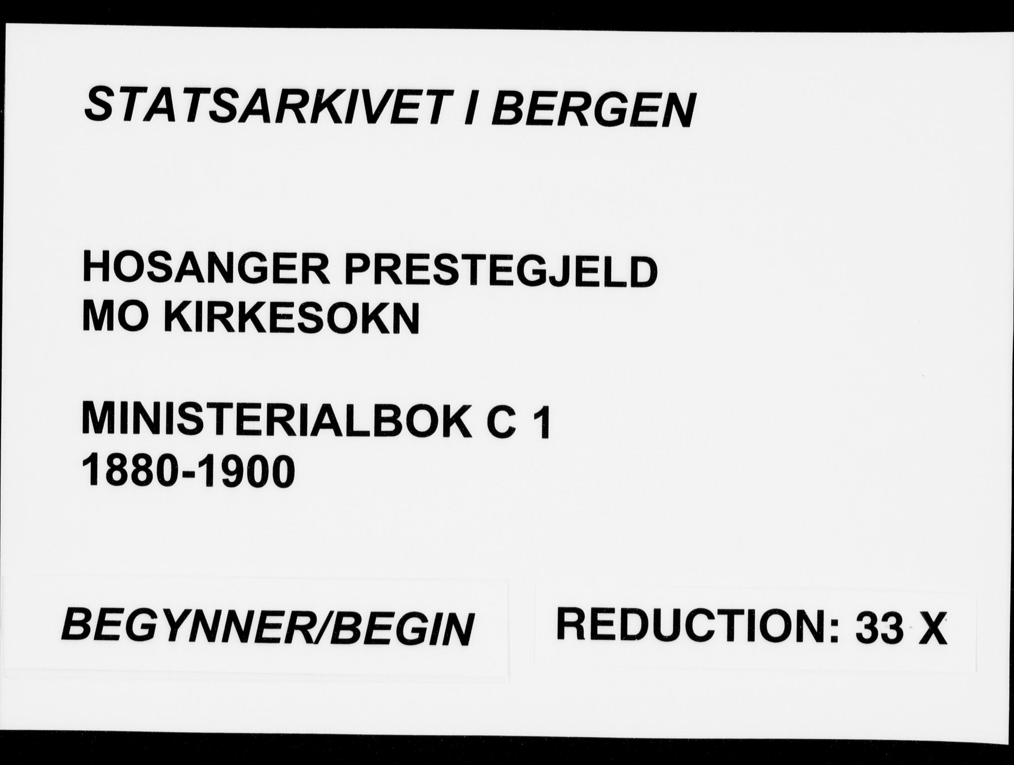 Hosanger sokneprestembete, AV/SAB-A-75801/H/Haa: Parish register (official) no. C  1, 1880-1900