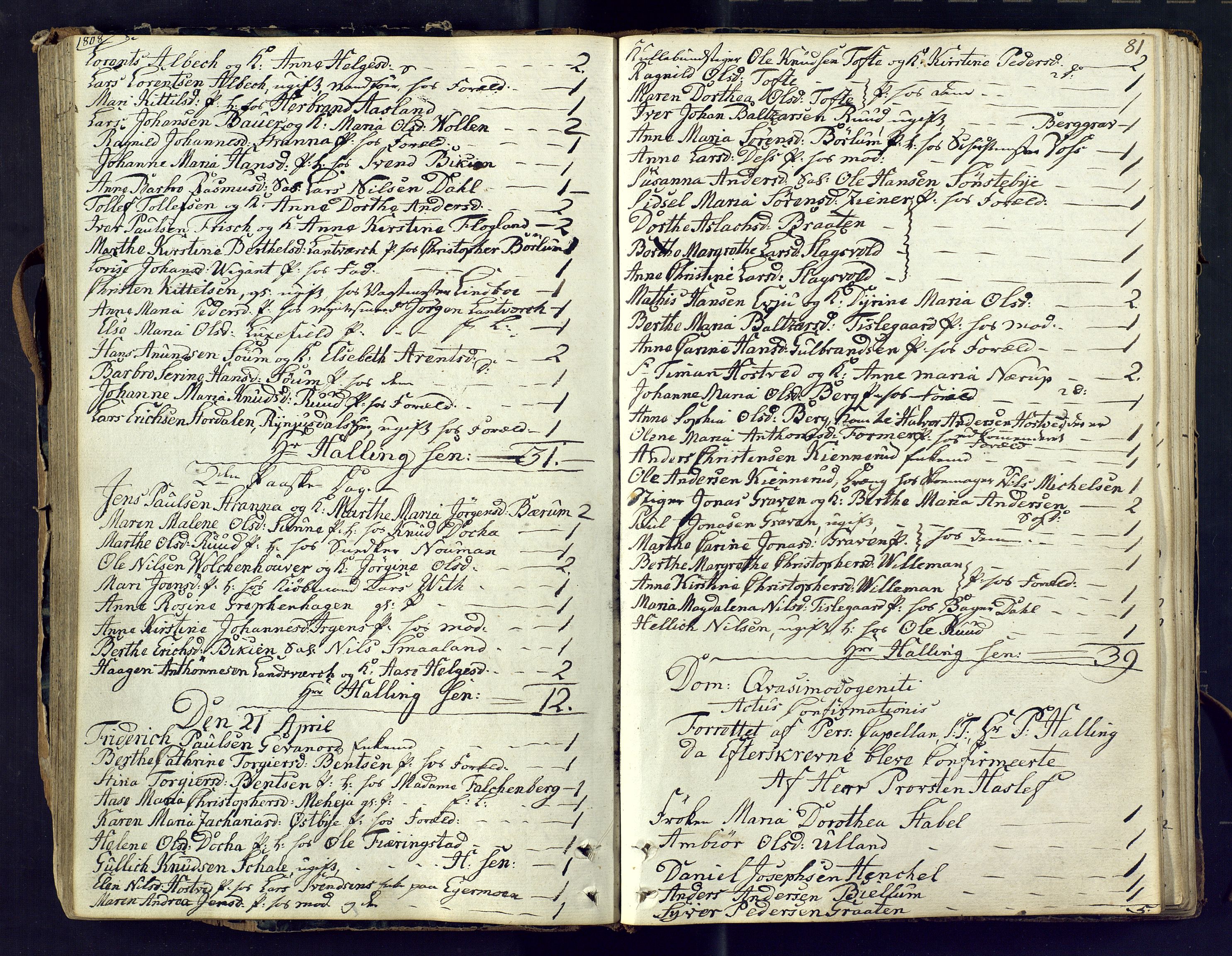 Kongsberg kirkebøker, SAKO/A-22/M/Ma/L0014: Communicants register no. 14, 1806-1812, p. 80b-81a