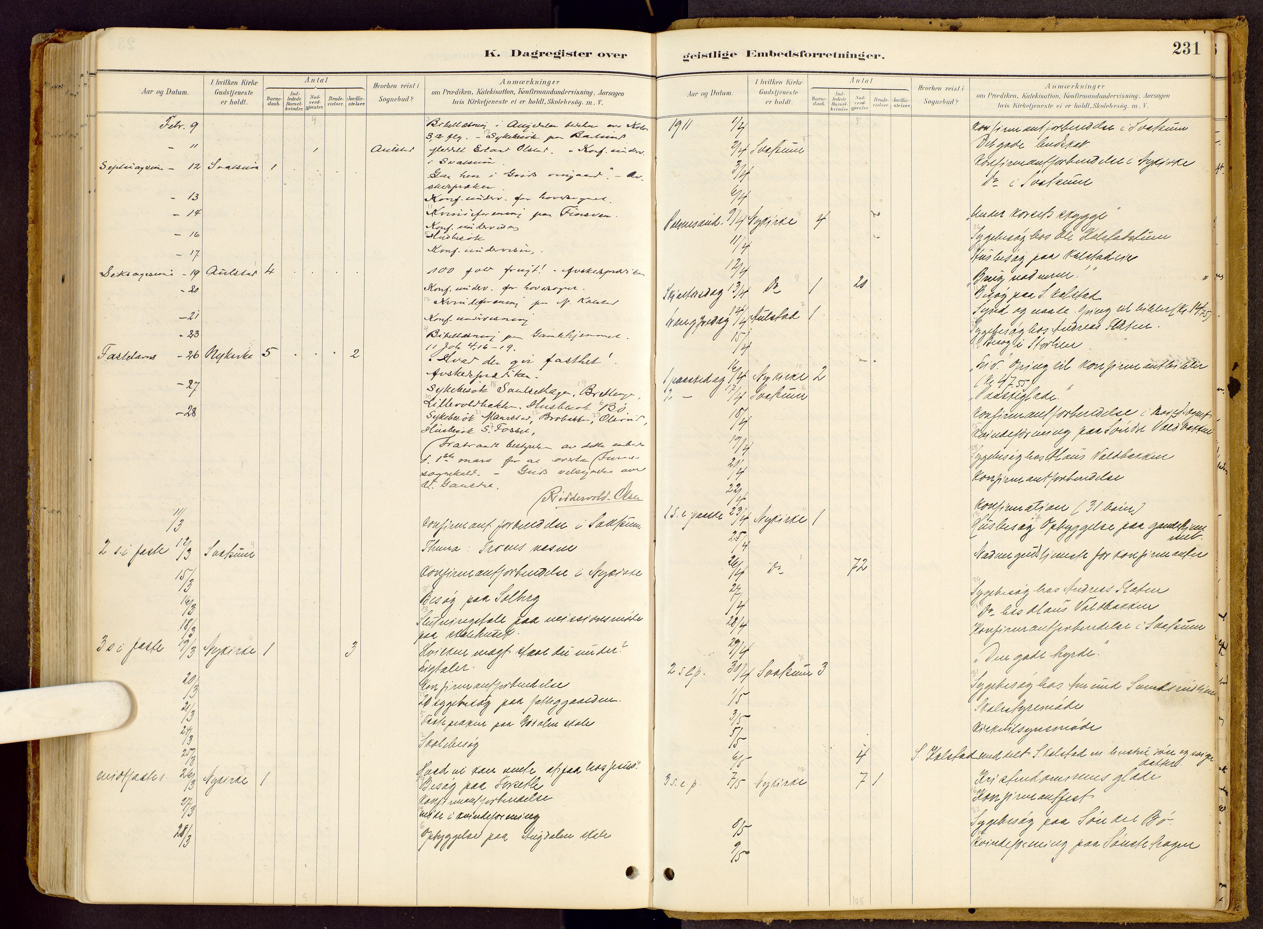 Vestre Gausdal prestekontor, AV/SAH-PREST-094/H/Ha/Haa/L0002: Parish register (official) no. 2, 1887-1918, p. 231