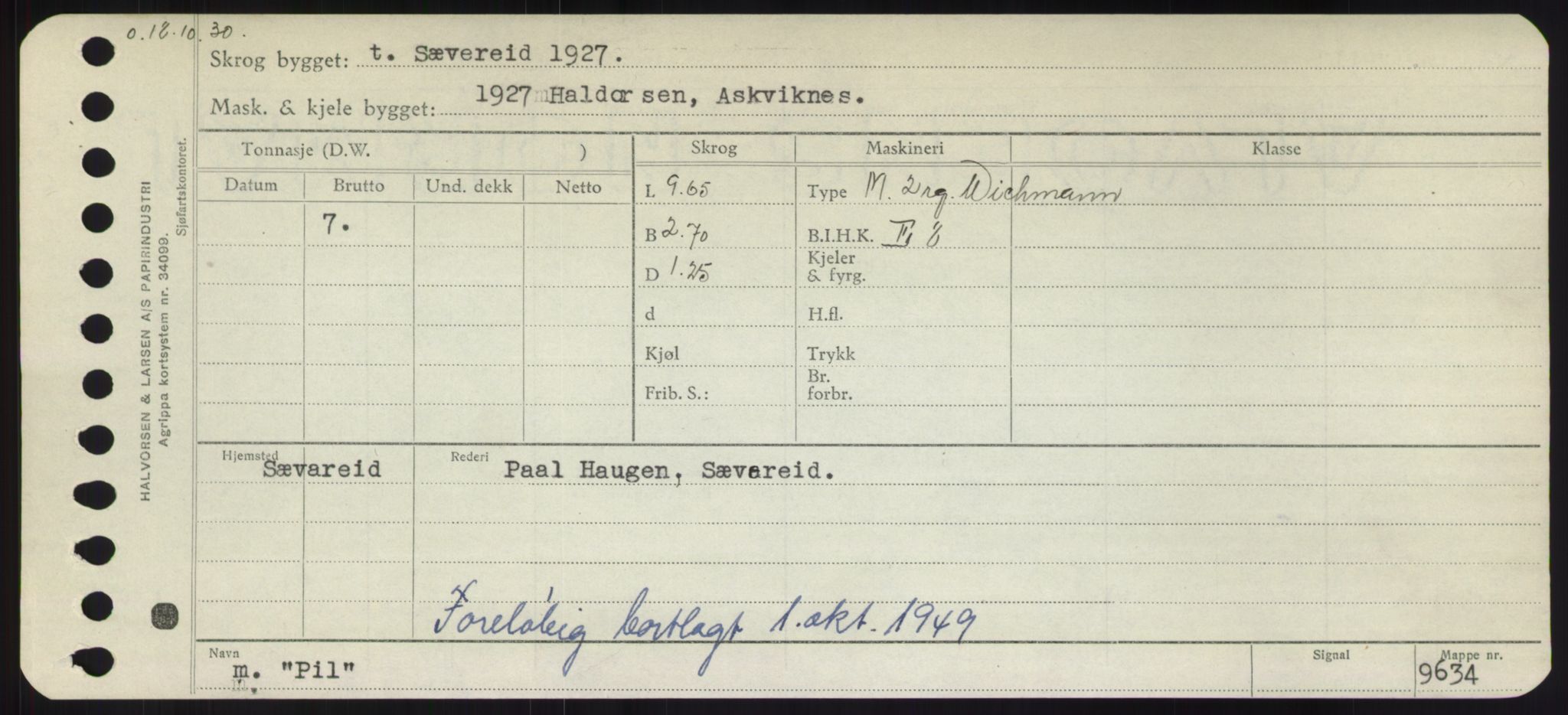 Sjøfartsdirektoratet med forløpere, Skipsmålingen, RA/S-1627/H/Hd/L0029: Fartøy, P, p. 249