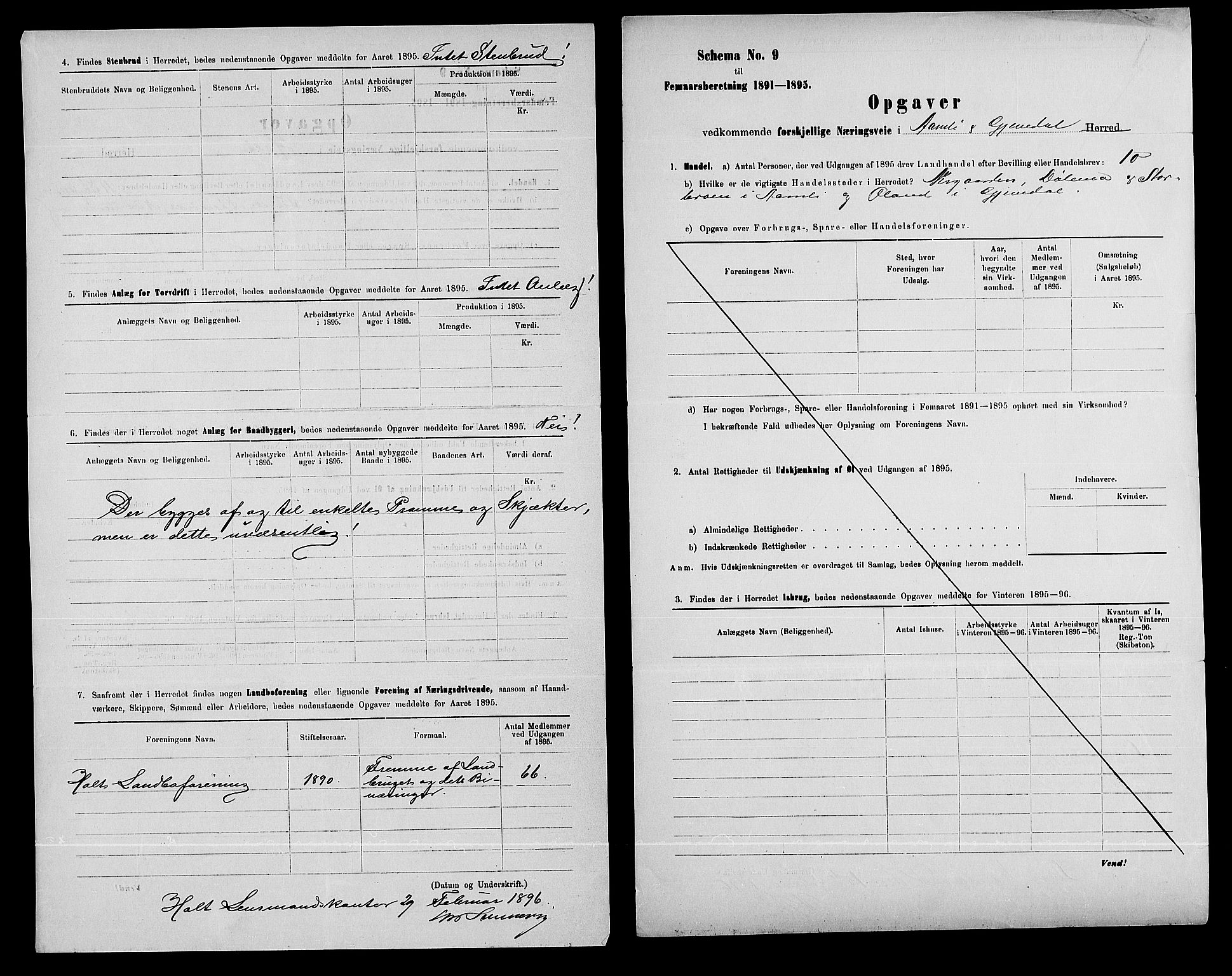 Statistisk sentralbyrå, Næringsøkonomiske emner, Generelt - Amtmennenes femårsberetninger, AV/RA-S-2233/F/Fa/L0082: --, 1891-1895, p. 7