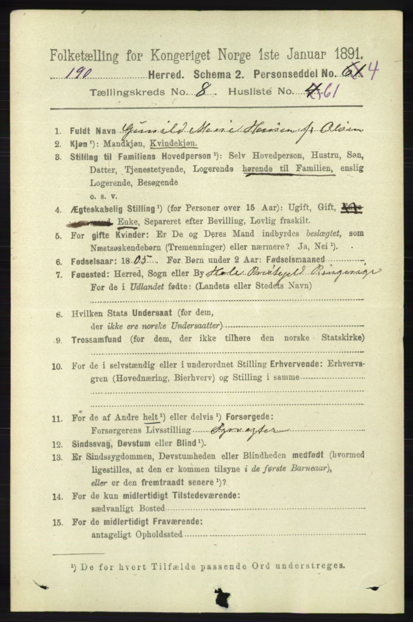RA, 1891 census for 1019 Halse og Harkmark, 1891, p. 3573