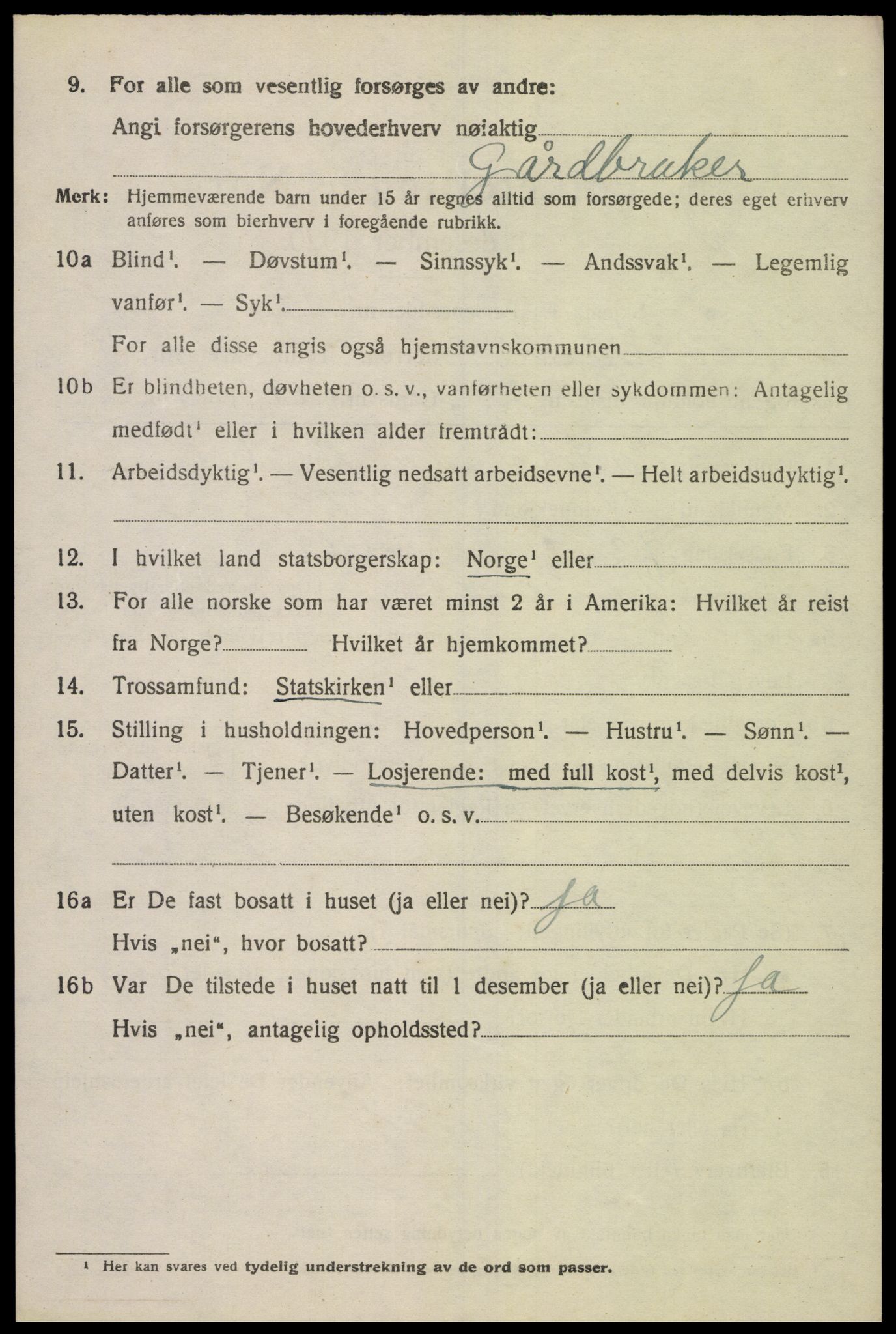 SAK, 1920 census for Spangereid, 1920, p. 1724