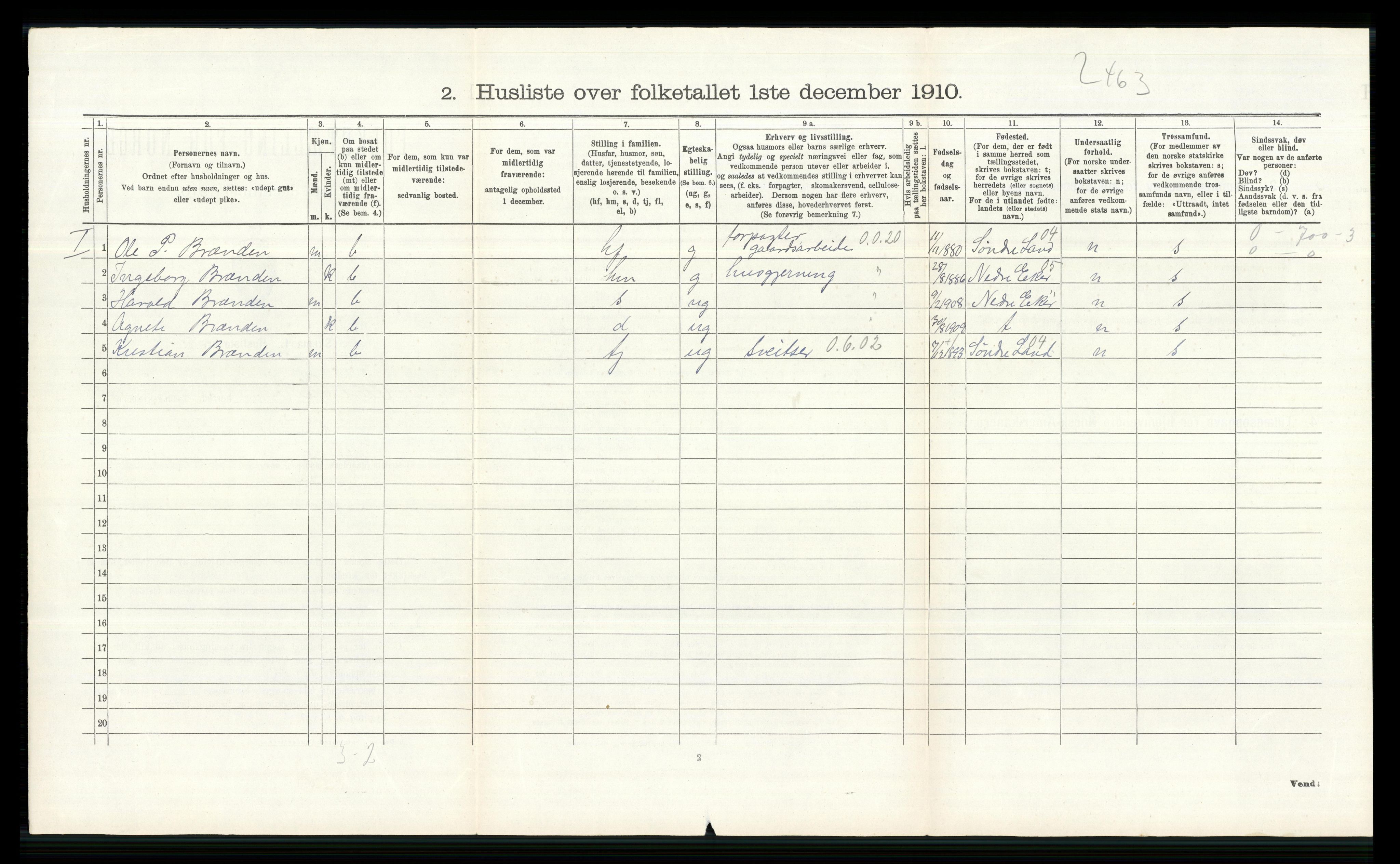 RA, 1910 census for Øvre Eiker, 1910, p. 1302