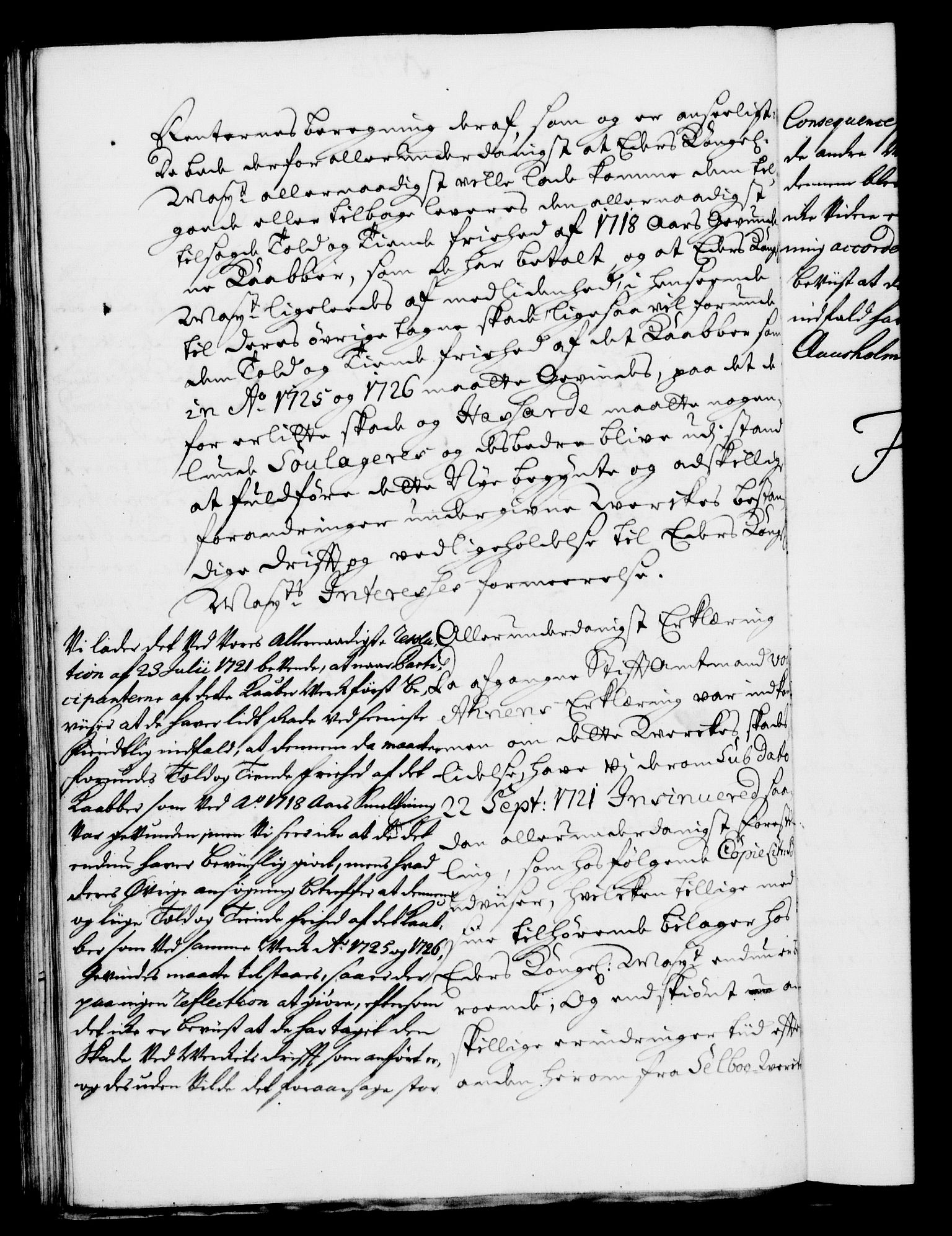 Rentekammeret, Kammerkanselliet, RA/EA-3111/G/Gf/Gfa/L0008: Norsk relasjons- og resolusjonsprotokoll (merket RK 52.8), 1725, p. 696