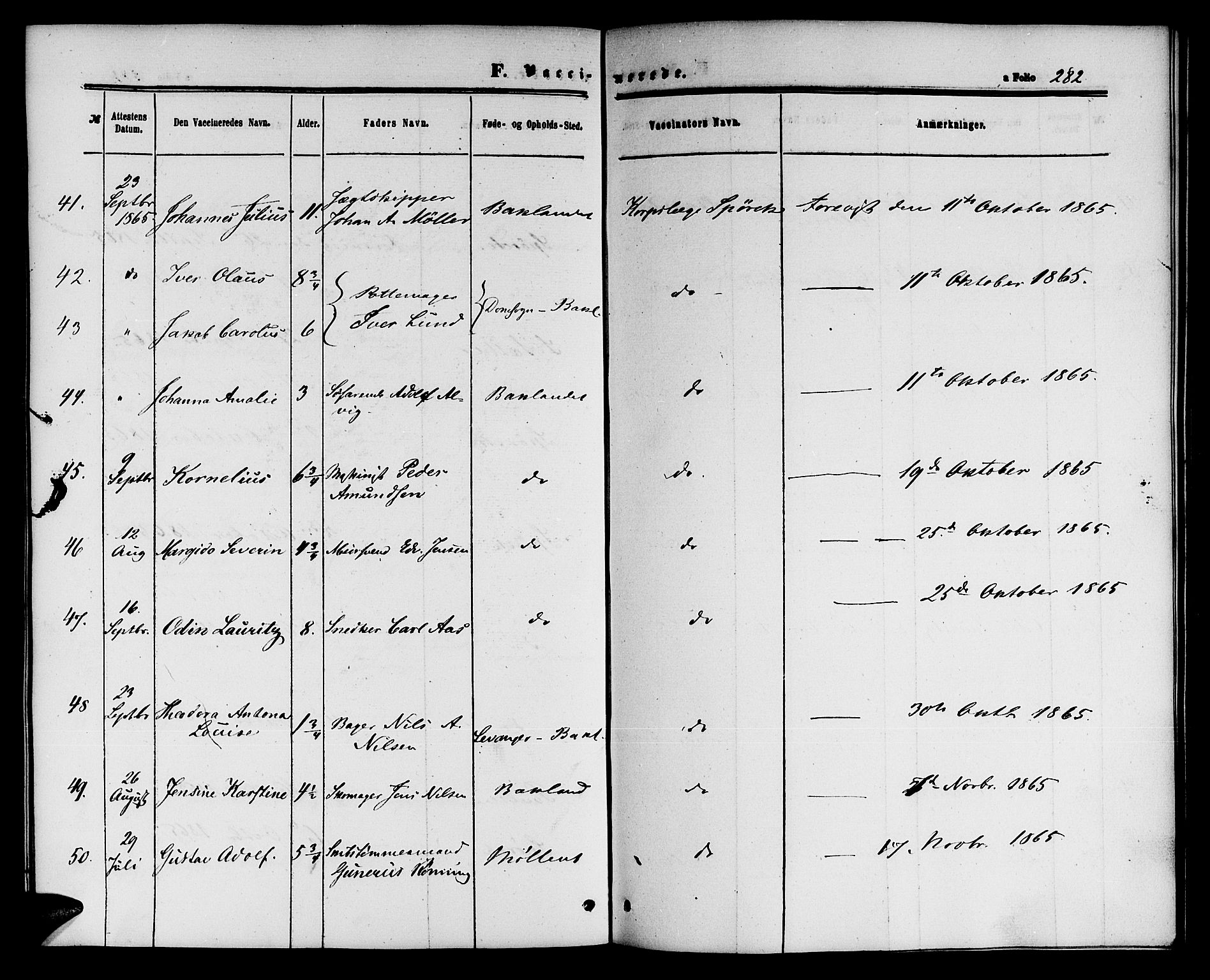 Ministerialprotokoller, klokkerbøker og fødselsregistre - Sør-Trøndelag, SAT/A-1456/604/L0185: Parish register (official) no. 604A06, 1861-1865, p. 282