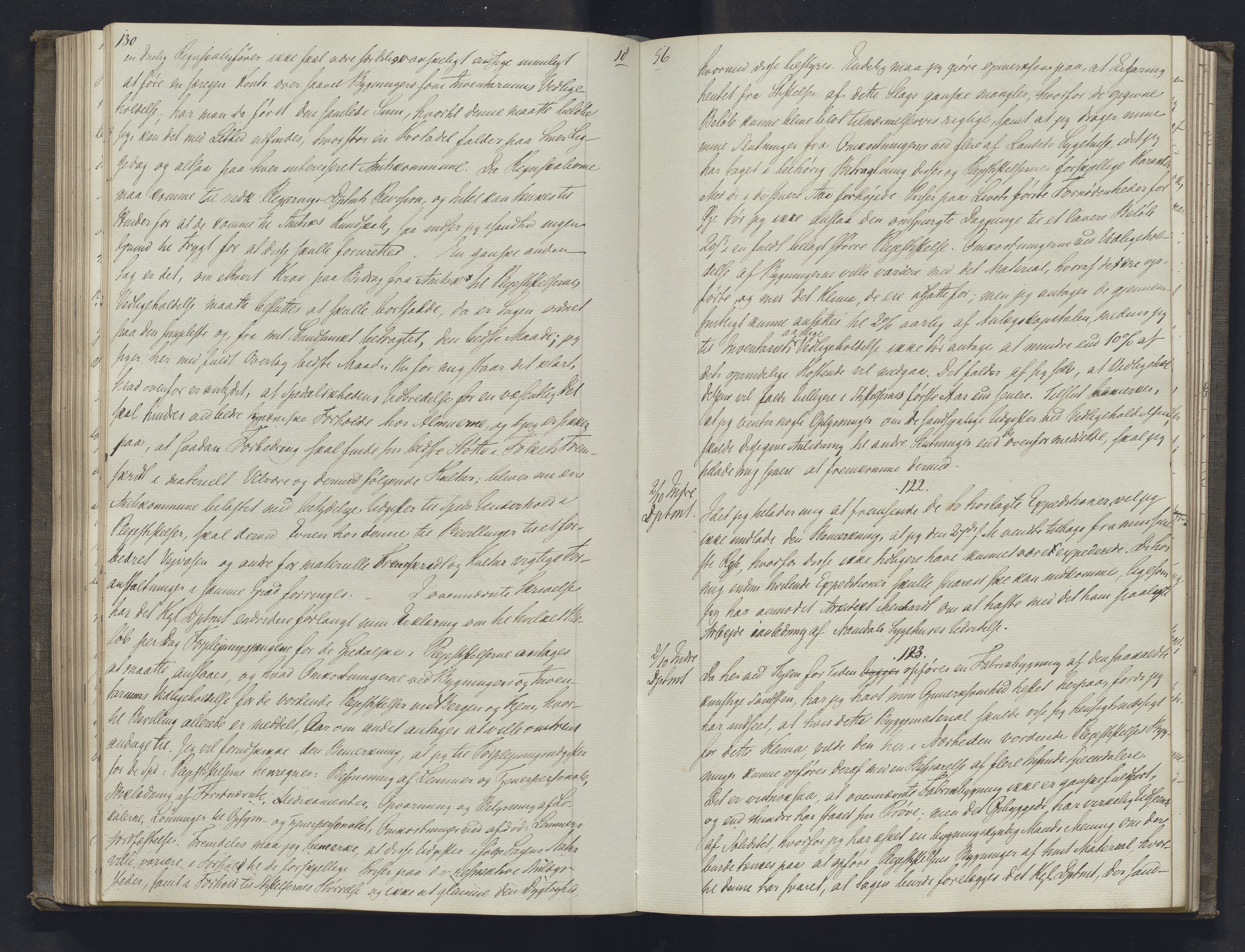 Lepraarkiver - Overlegen for den spedalske sykdom, AV/SAB-A-61001/B.b/L0001: Kopibok, 1854-1858, p. 130-131