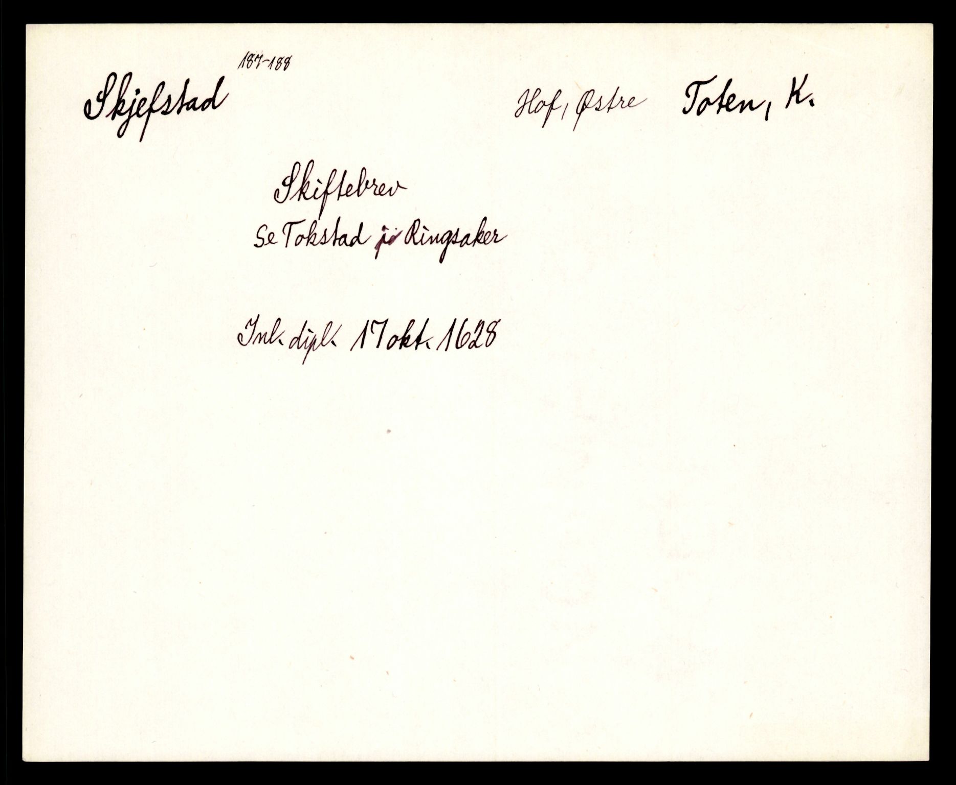 Riksarkivets diplomsamling, AV/RA-EA-5965/F35/F35e/L0011: Registreringssedler Oppland 3, 1400-1700, p. 183