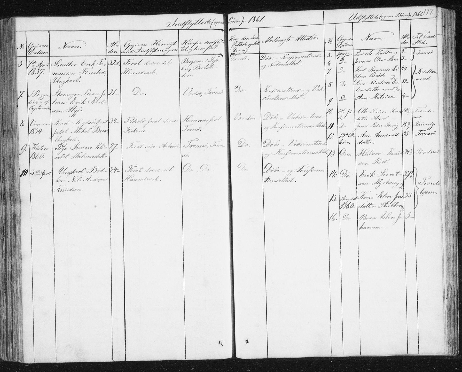 Vardø sokneprestkontor, AV/SATØ-S-1332/H/Ha/L0003kirke: Parish register (official) no. 3, 1843-1861, p. 177