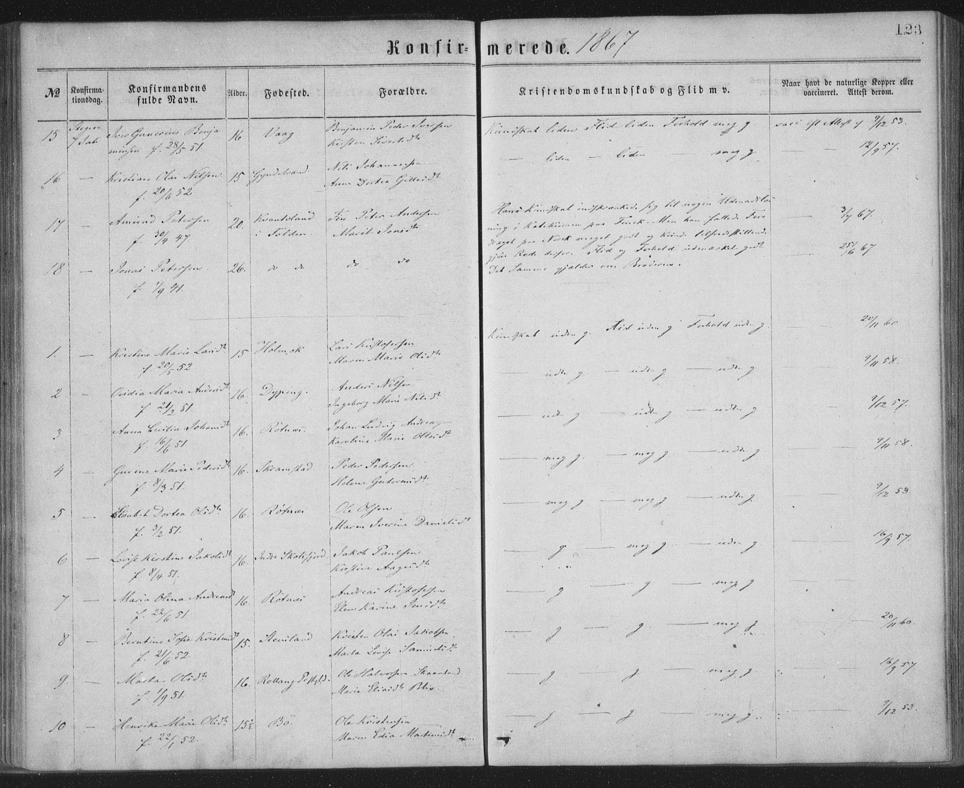 Ministerialprotokoller, klokkerbøker og fødselsregistre - Nordland, AV/SAT-A-1459/855/L0801: Parish register (official) no. 855A09, 1864-1874, p. 123