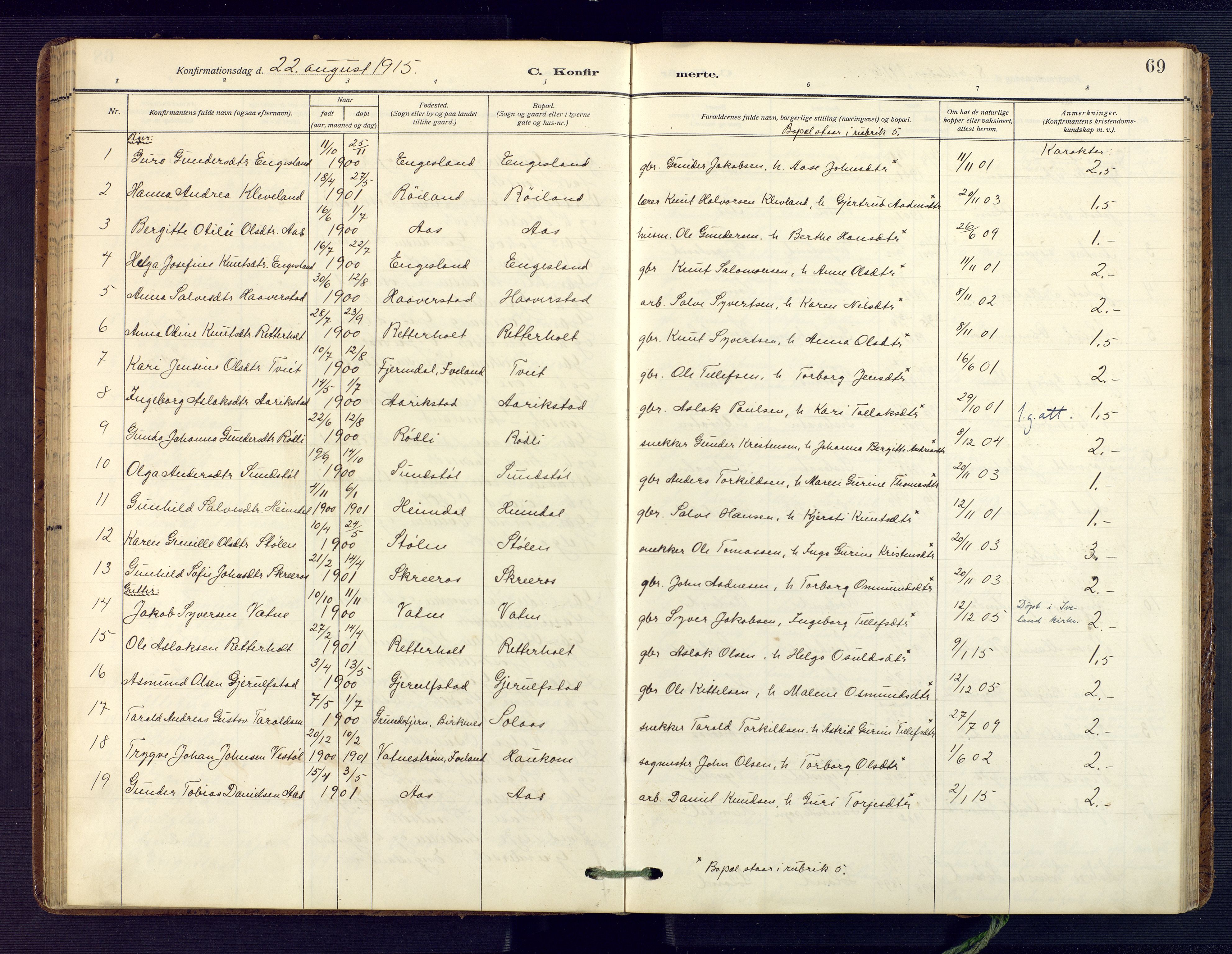 Herefoss sokneprestkontor, SAK/1111-0019/F/Fa/Fab/L0005: Parish register (official) no. A 5, 1910-1932, p. 69