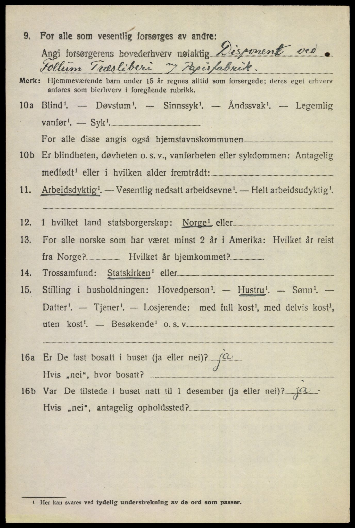 SAKO, 1920 census for Norderhov, 1920, p. 9998