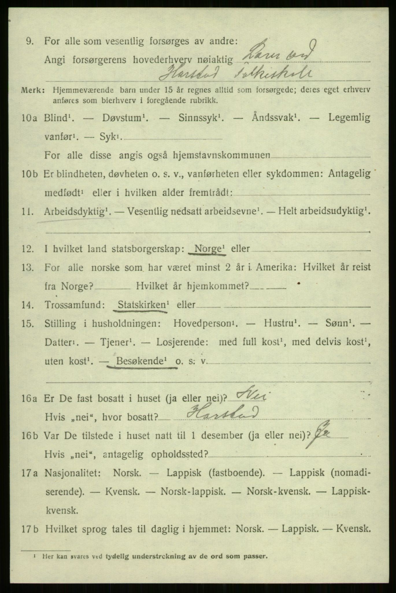 SATØ, 1920 census for Trondenes, 1920, p. 16307