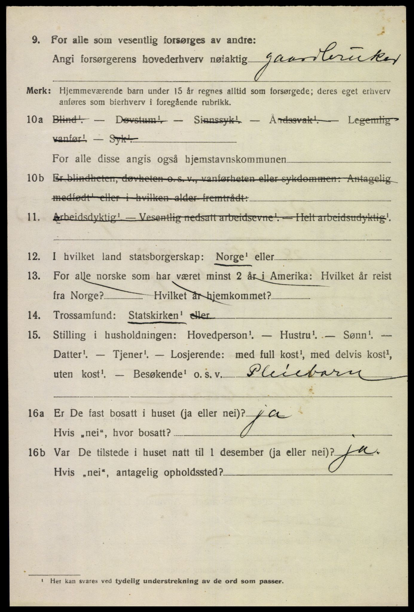 SAK, 1920 census for Herad, 1920, p. 1717