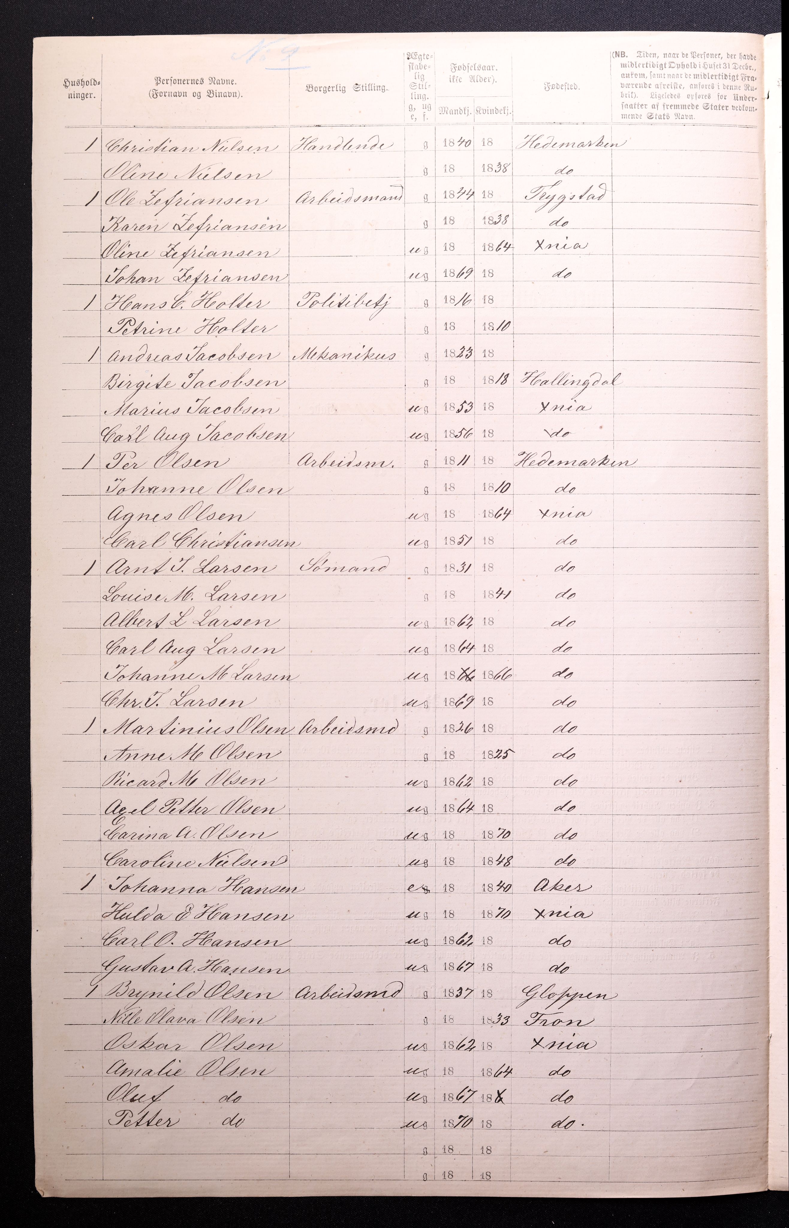 RA, 1870 census for 0301 Kristiania, 1870, p. 1721