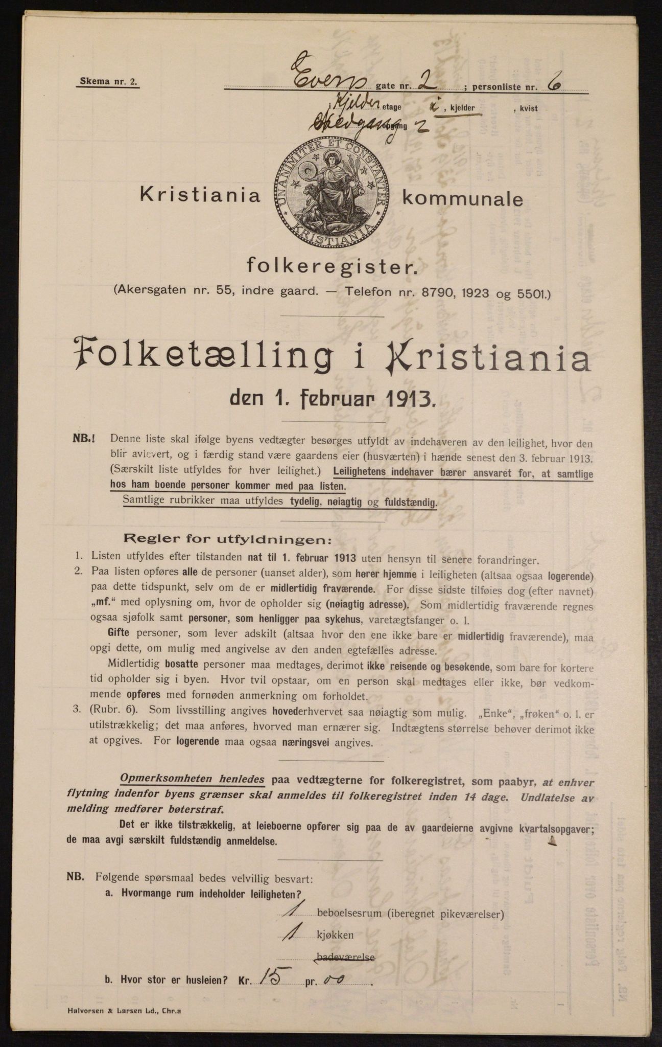 OBA, Municipal Census 1913 for Kristiania, 1913, p. 23003