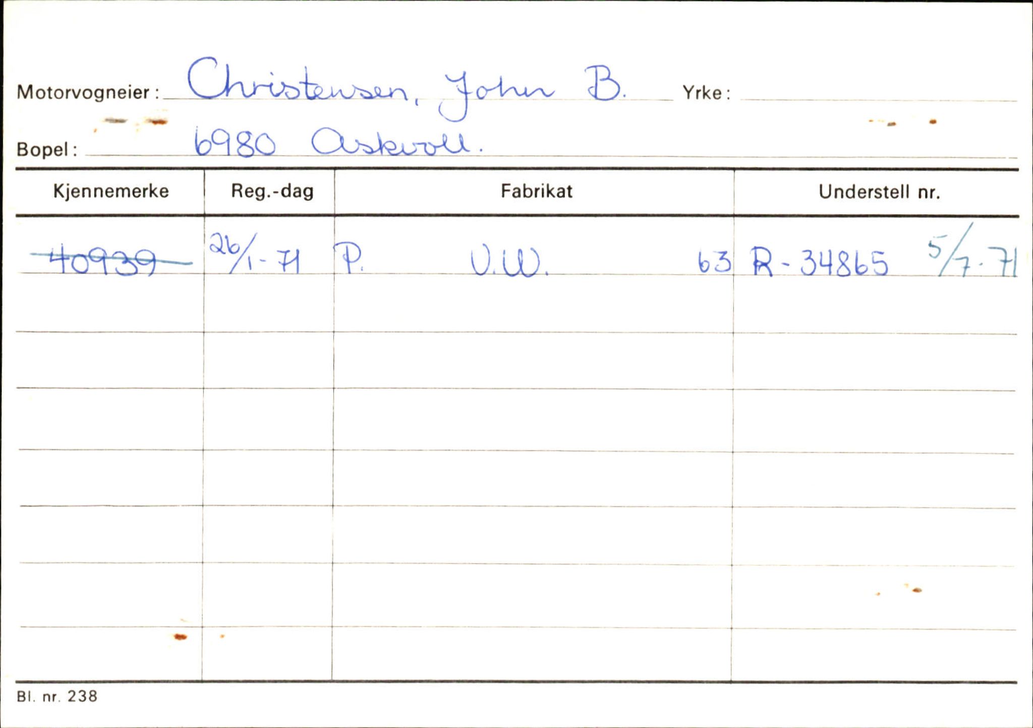 Statens vegvesen, Sogn og Fjordane vegkontor, AV/SAB-A-5301/4/F/L0132: Eigarregister Askvoll A-Å. Balestrand A-Å, 1945-1975, p. 151