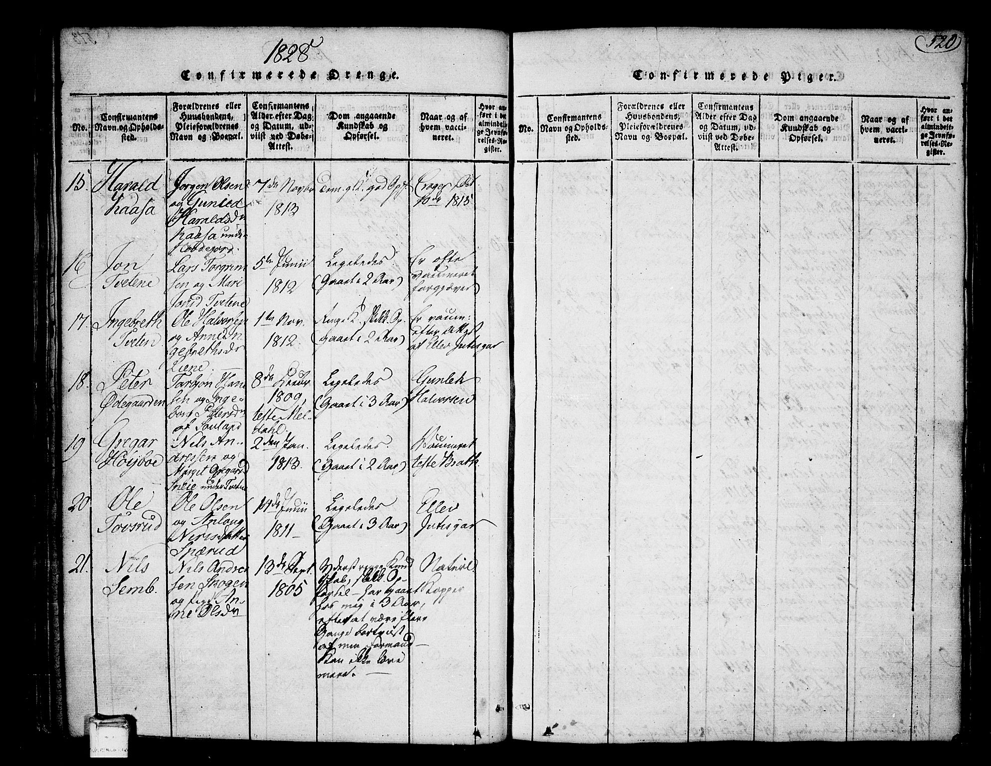 Heddal kirkebøker, SAKO/A-268/F/Fa/L0005: Parish register (official) no. I 5, 1814-1837, p. 519-520