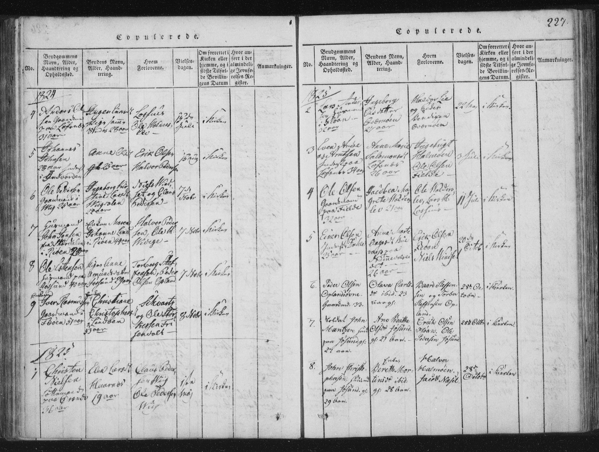 Ministerialprotokoller, klokkerbøker og fødselsregistre - Nord-Trøndelag, SAT/A-1458/773/L0609: Parish register (official) no. 773A03 /3, 1815-1830, p. 227