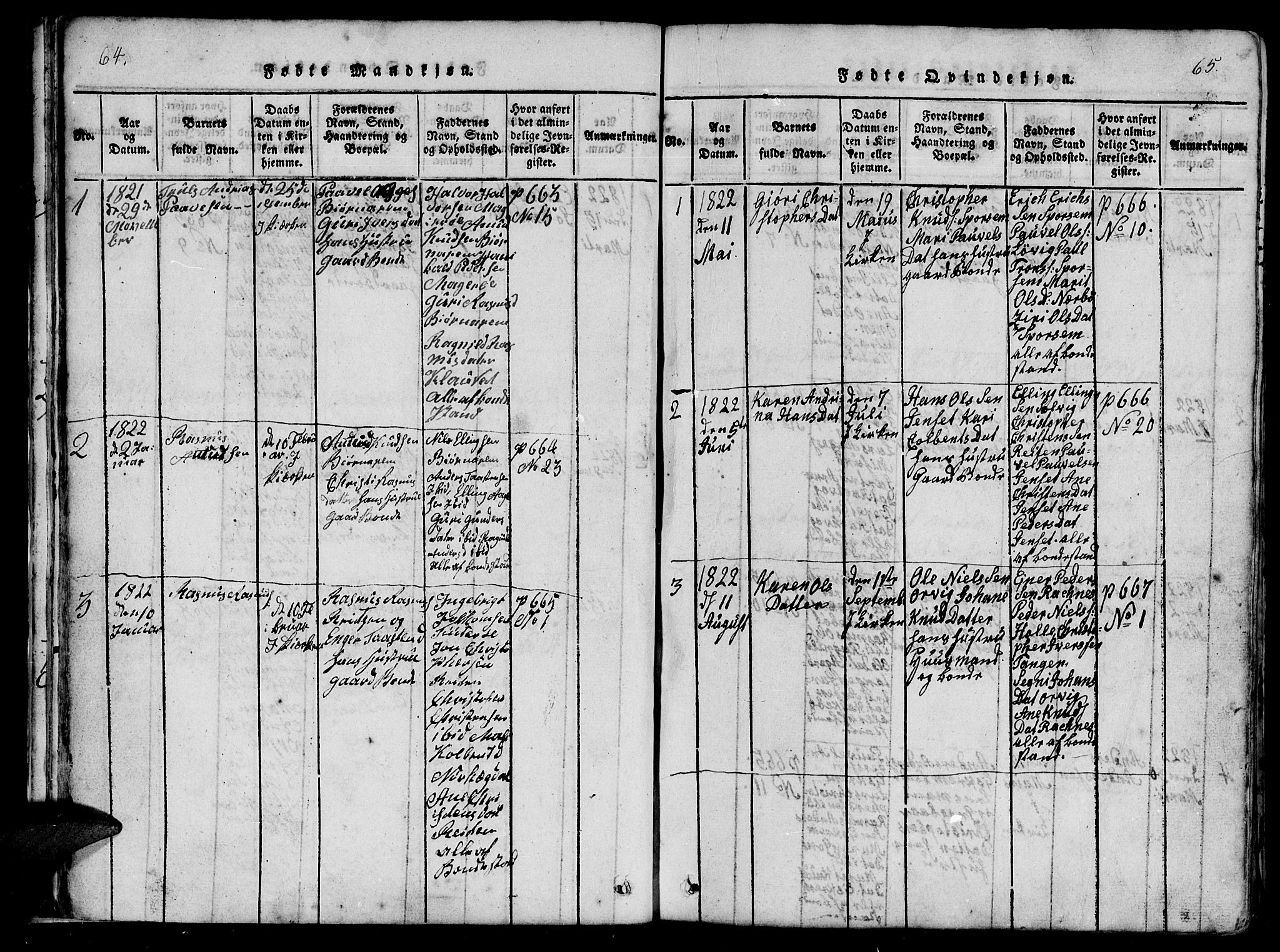 Ministerialprotokoller, klokkerbøker og fødselsregistre - Møre og Romsdal, SAT/A-1454/560/L0718: Parish register (official) no. 560A02, 1817-1844, p. 64-65