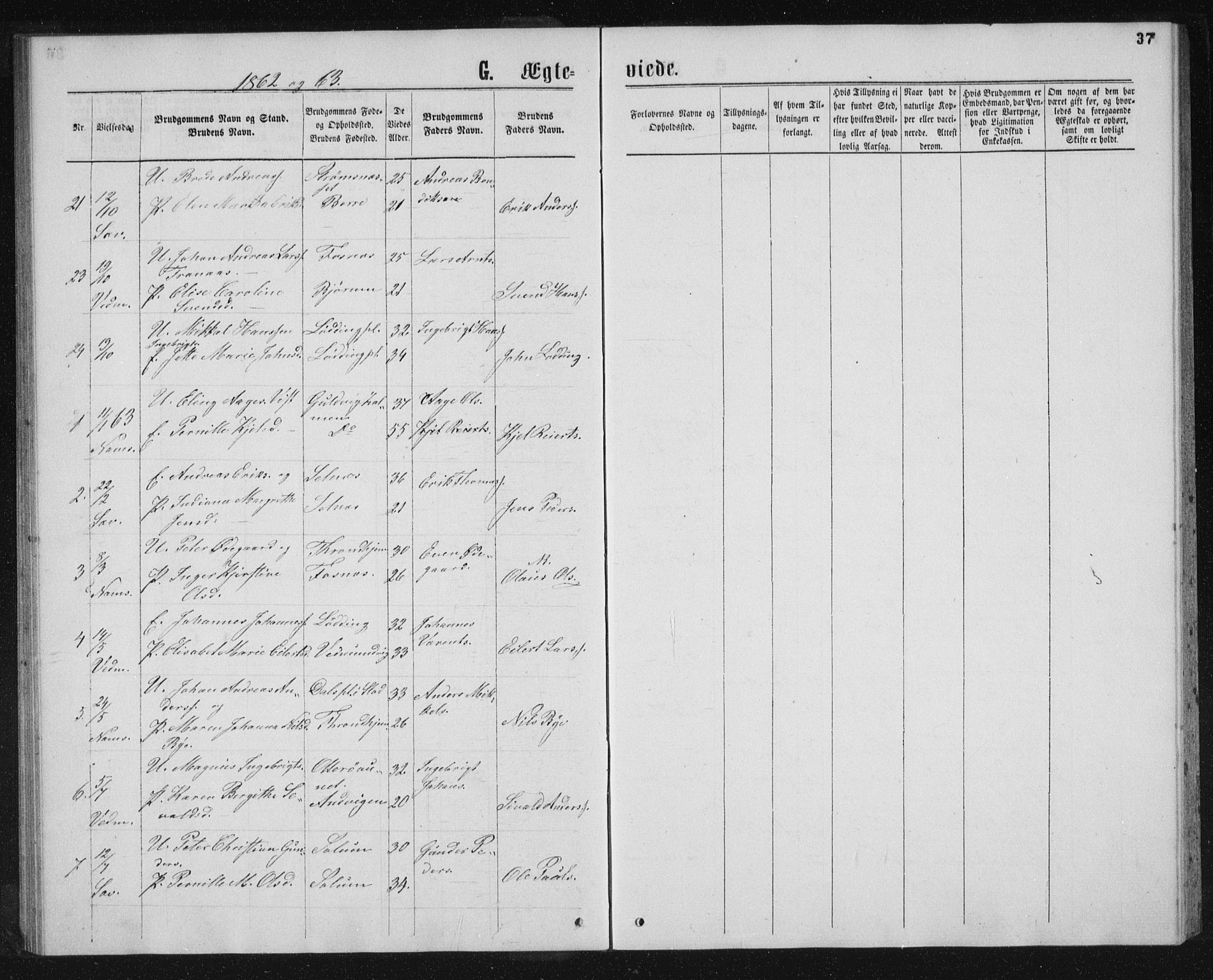 Ministerialprotokoller, klokkerbøker og fødselsregistre - Nord-Trøndelag, AV/SAT-A-1458/768/L0568: Parish register (official) no. 768A03, 1836-1865, p. 37