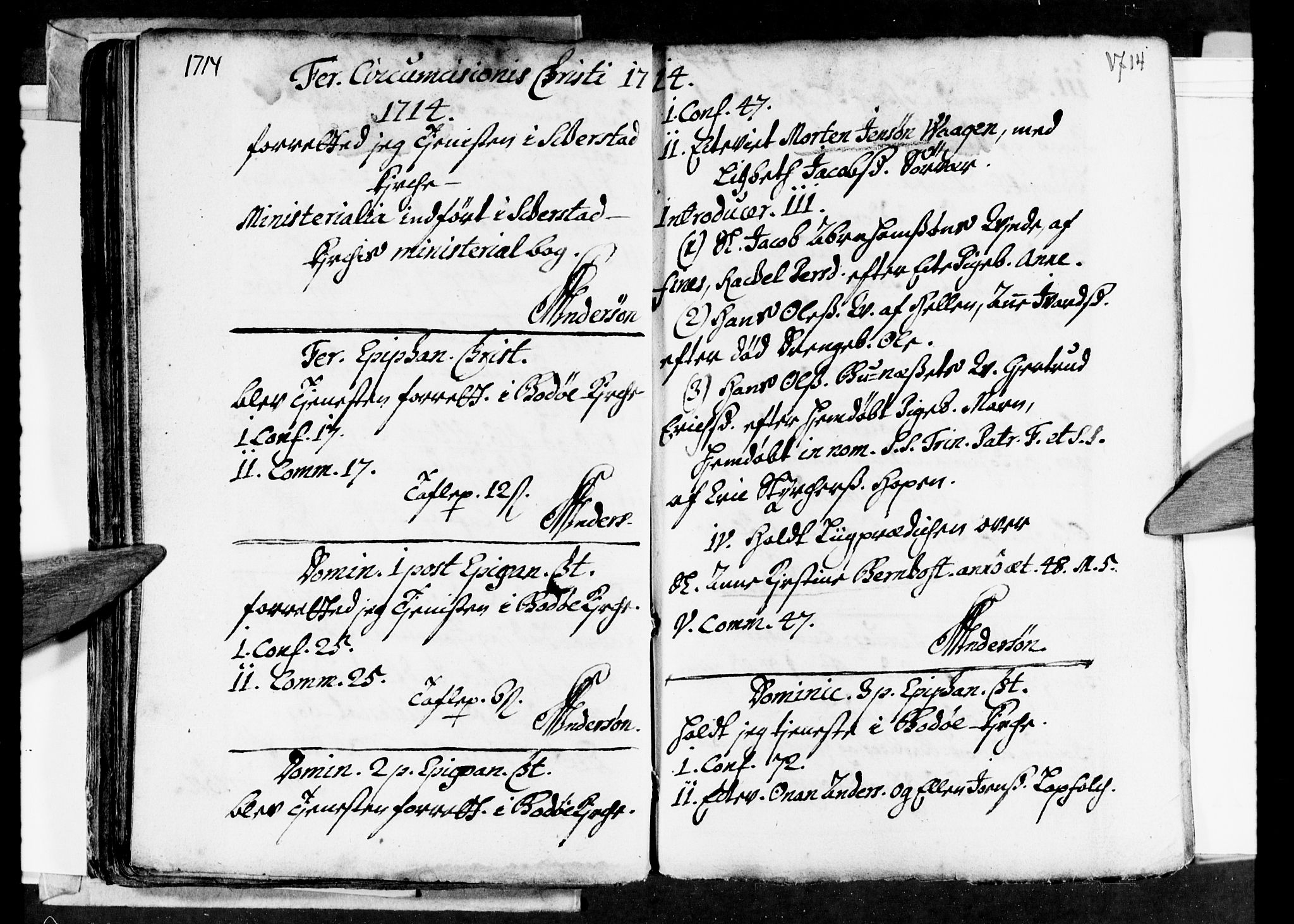 Ministerialprotokoller, klokkerbøker og fødselsregistre - Nordland, SAT/A-1459/801/L0001: Parish register (official) no. 801A01, 1713-1724