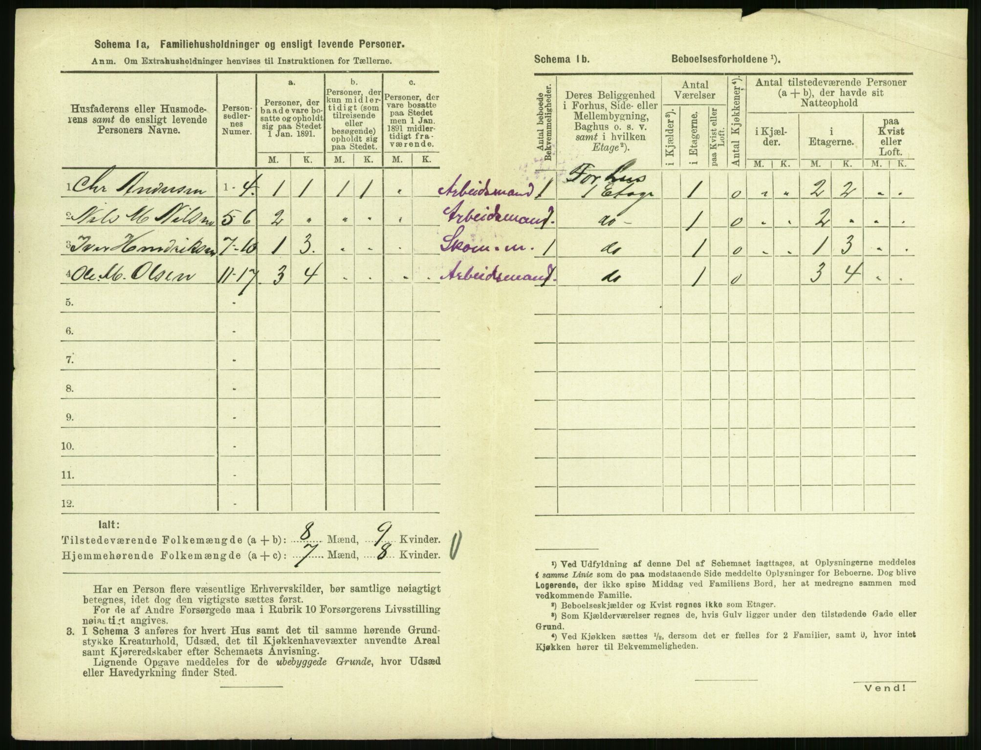 RA, 1891 census for 0707 Larvik, 1891, p. 1610