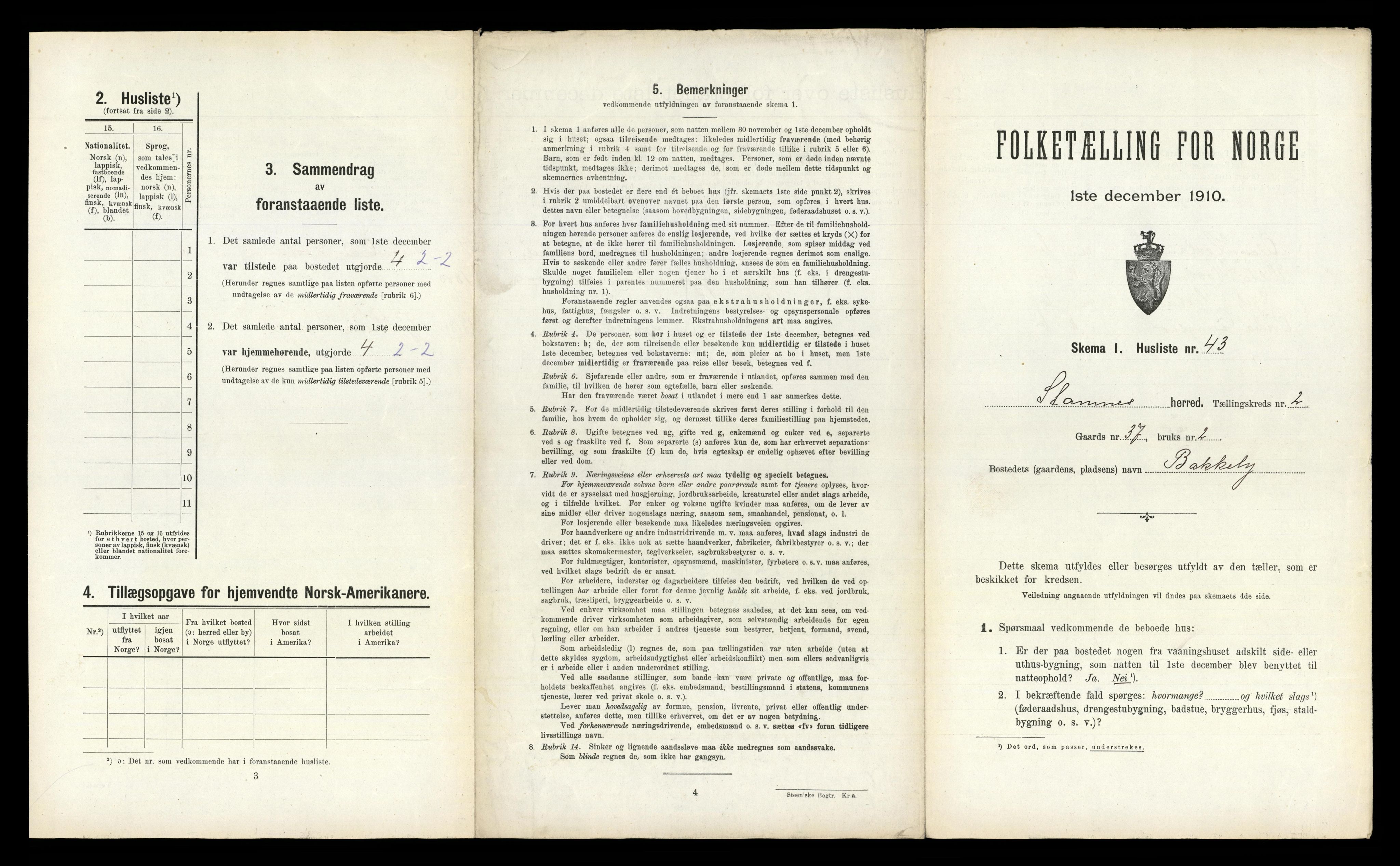 RA, 1910 census for Stamnes, 1910, p. 230