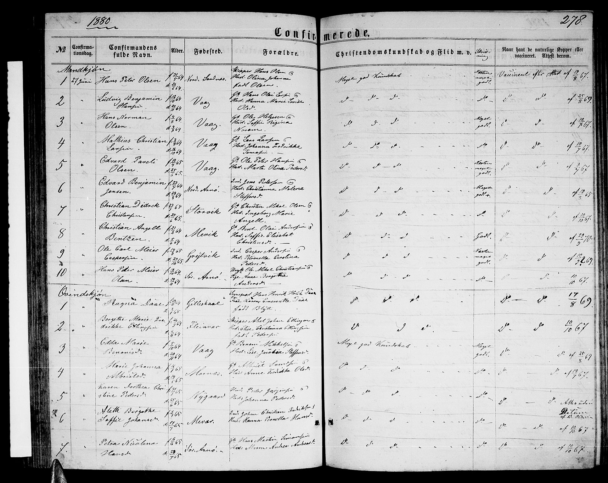 Ministerialprotokoller, klokkerbøker og fødselsregistre - Nordland, AV/SAT-A-1459/805/L0107: Parish register (copy) no. 805C03, 1862-1885, p. 278