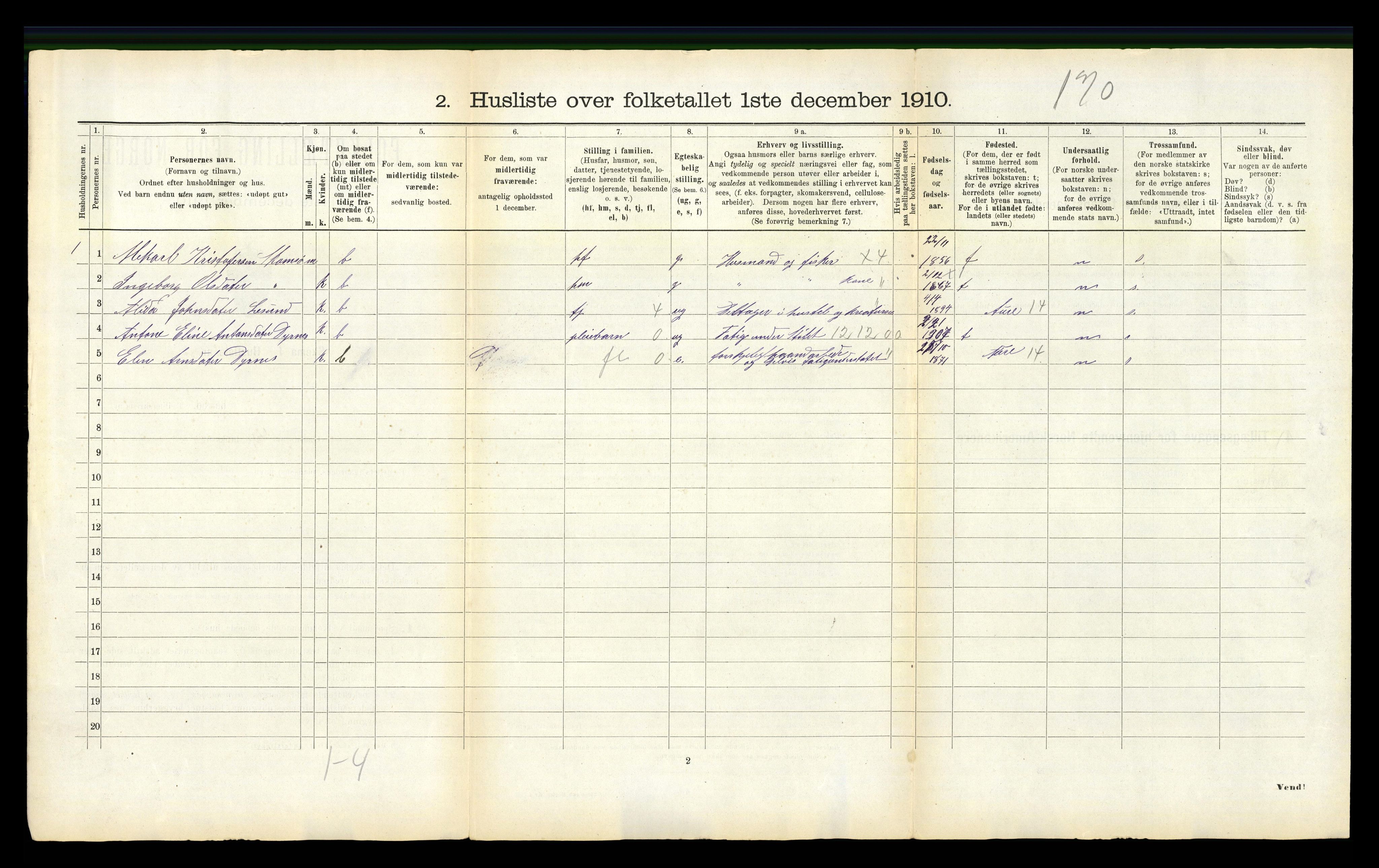 RA, 1910 census for Edøy, 1910, p. 109