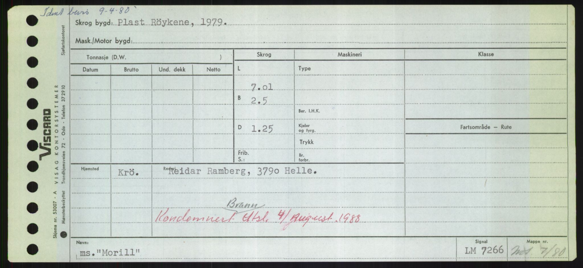 Sjøfartsdirektoratet med forløpere, Skipsmålingen, RA/S-1627/H/Hd/L0025: Fartøy, Min-Mås, p. 189