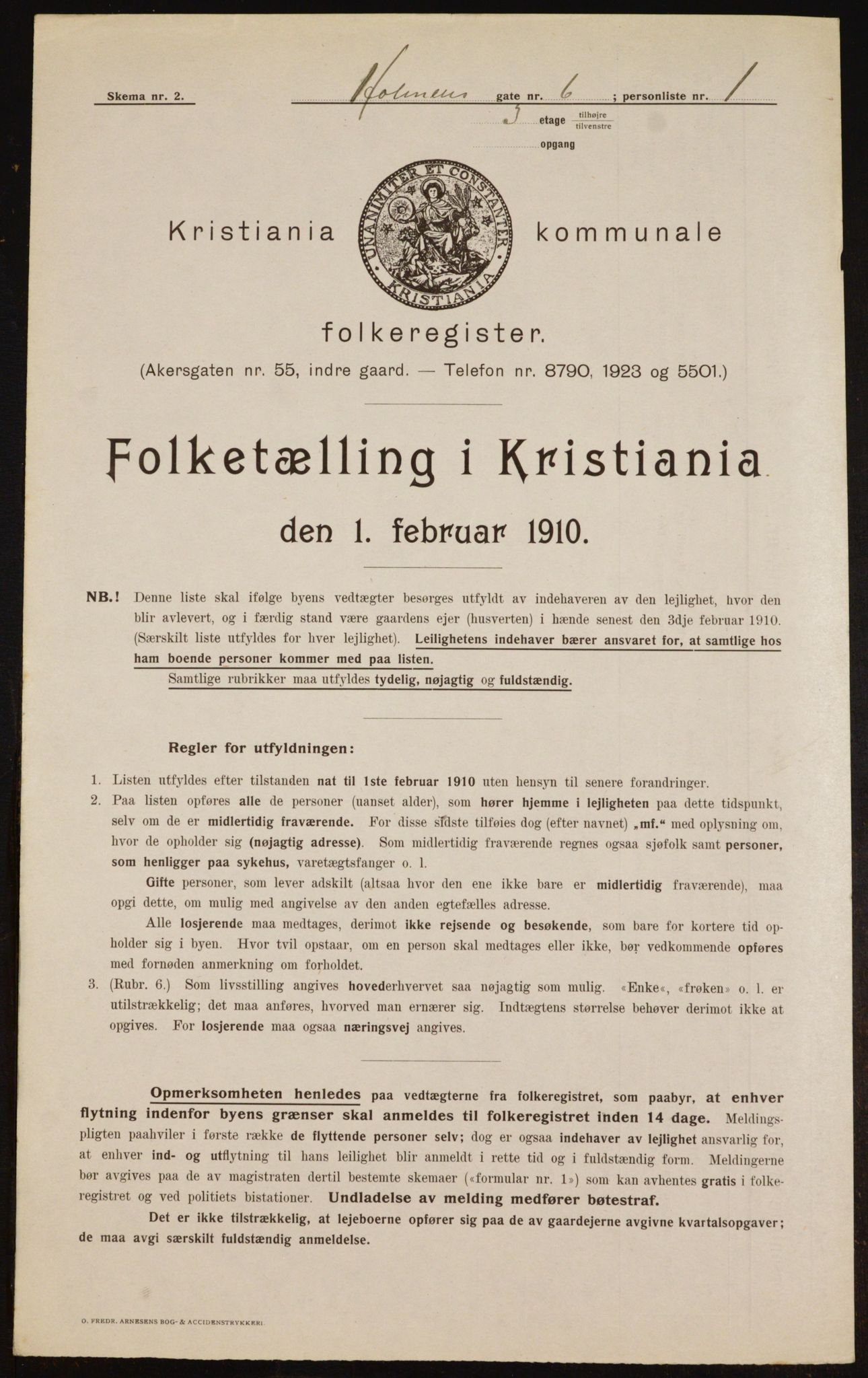 OBA, Municipal Census 1910 for Kristiania, 1910, p. 40101