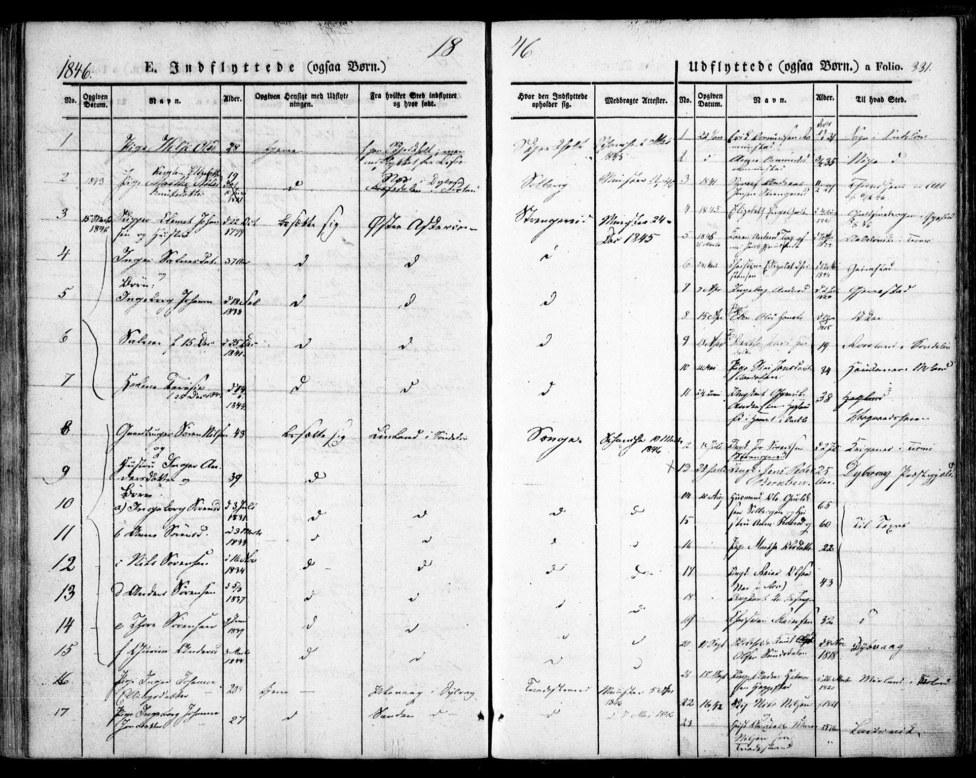 Holt sokneprestkontor, AV/SAK-1111-0021/F/Fa/L0007: Parish register (official) no. A 7, 1836-1848, p. 331