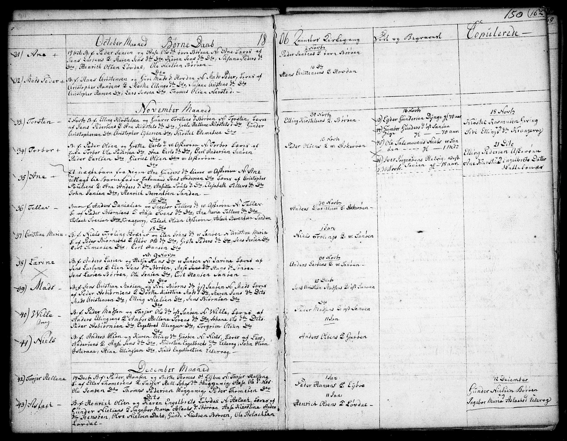 Dypvåg sokneprestkontor, SAK/1111-0007/F/Fb/Fba/L0007: Parish register (copy) no. B 7, 1762-1810, p. 150