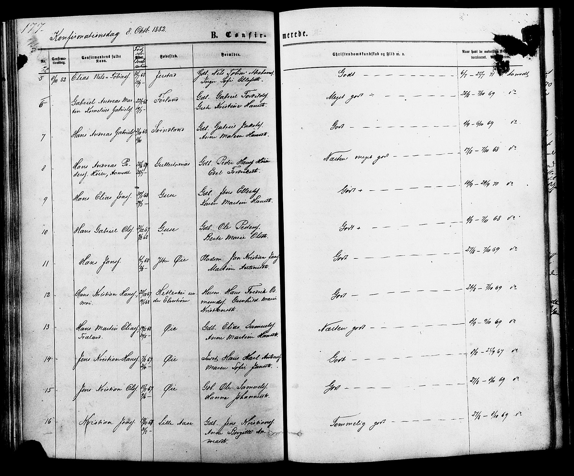 Kvinesdal sokneprestkontor, SAK/1111-0026/F/Fa/Fab/L0007: Parish register (official) no. A 7, 1870-1885, p. 178