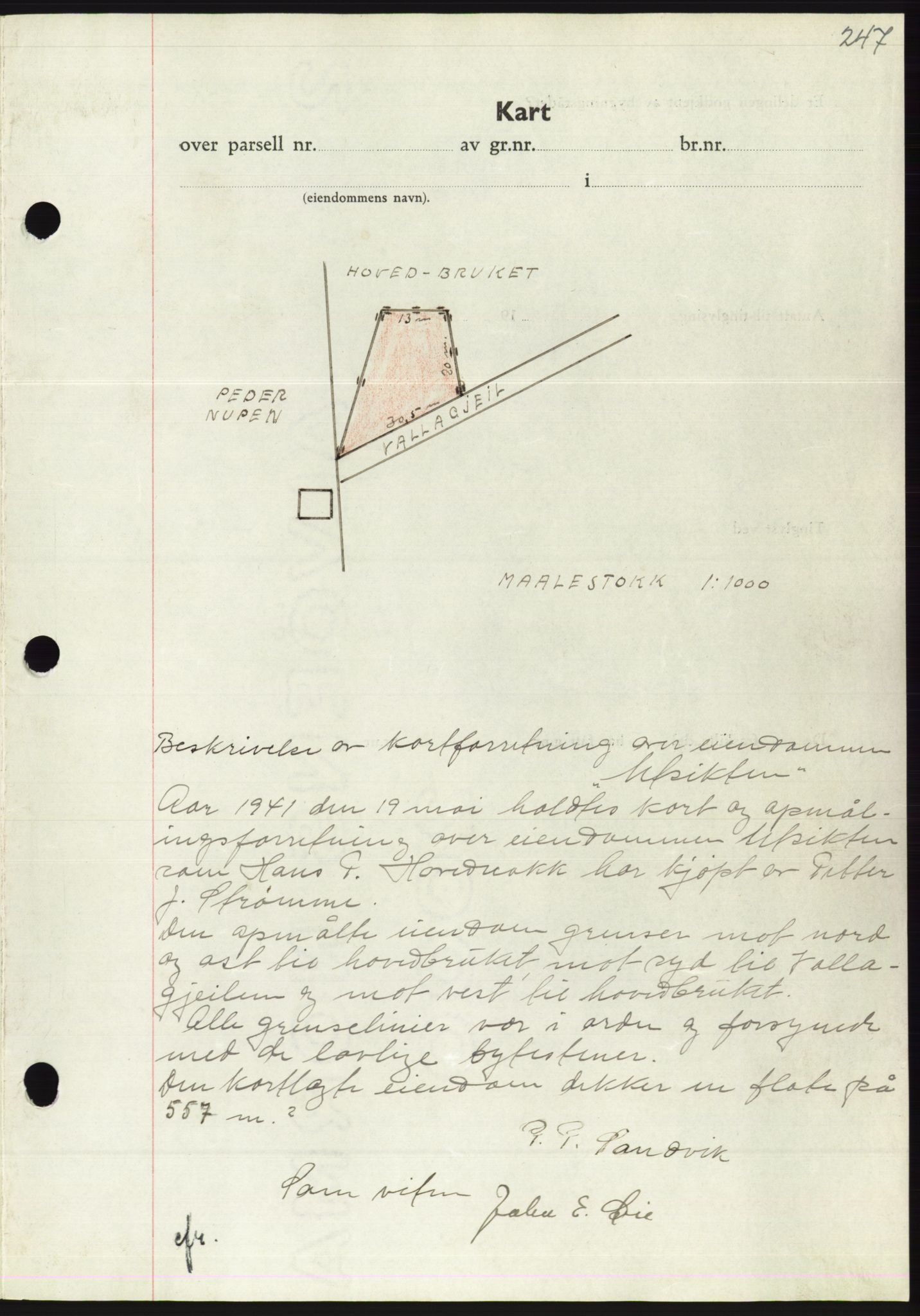 Søre Sunnmøre sorenskriveri, AV/SAT-A-4122/1/2/2C/L0071: Mortgage book no. 65, 1941-1941, Diary no: : 588/1941