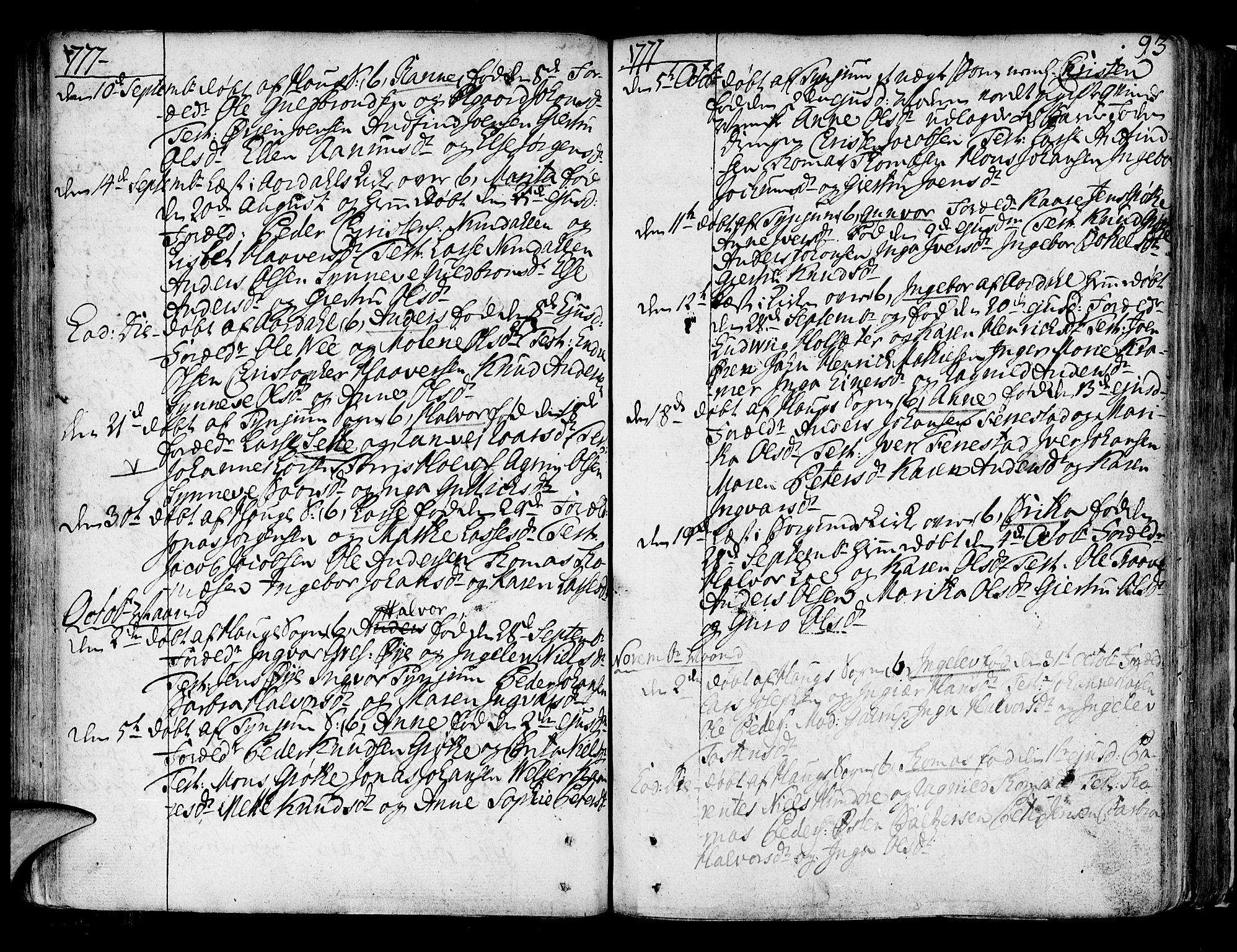 Lærdal sokneprestembete, AV/SAB-A-81201: Parish register (official) no. A 2, 1752-1782, p. 93