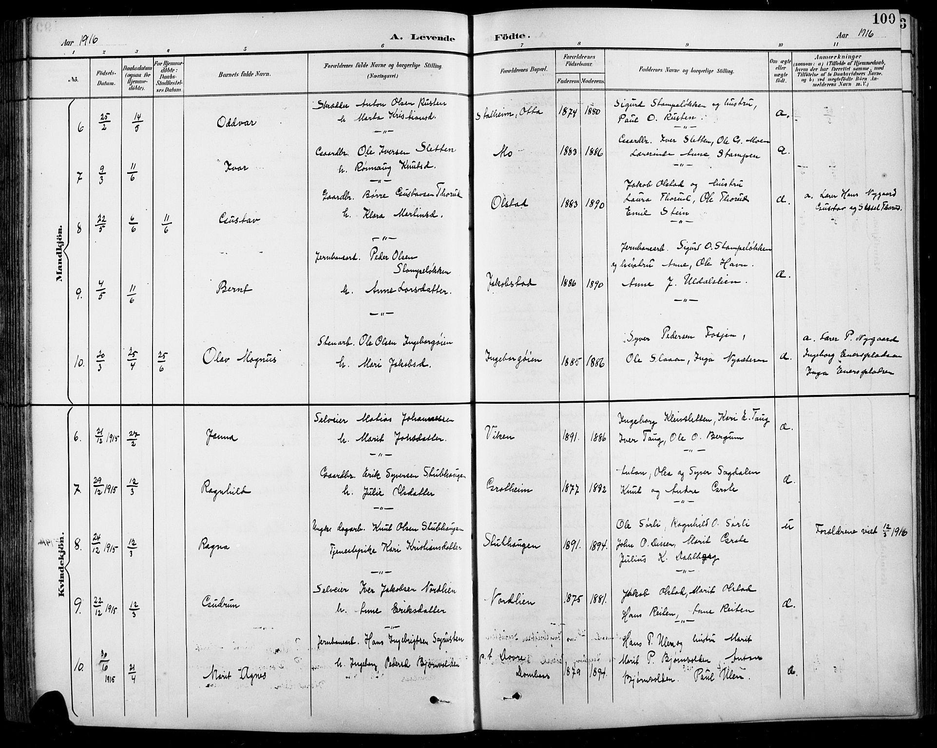 Sel prestekontor, AV/SAH-PREST-074/H/Ha/Hab/L0001: Parish register (copy) no. 1, 1894-1923, p. 100