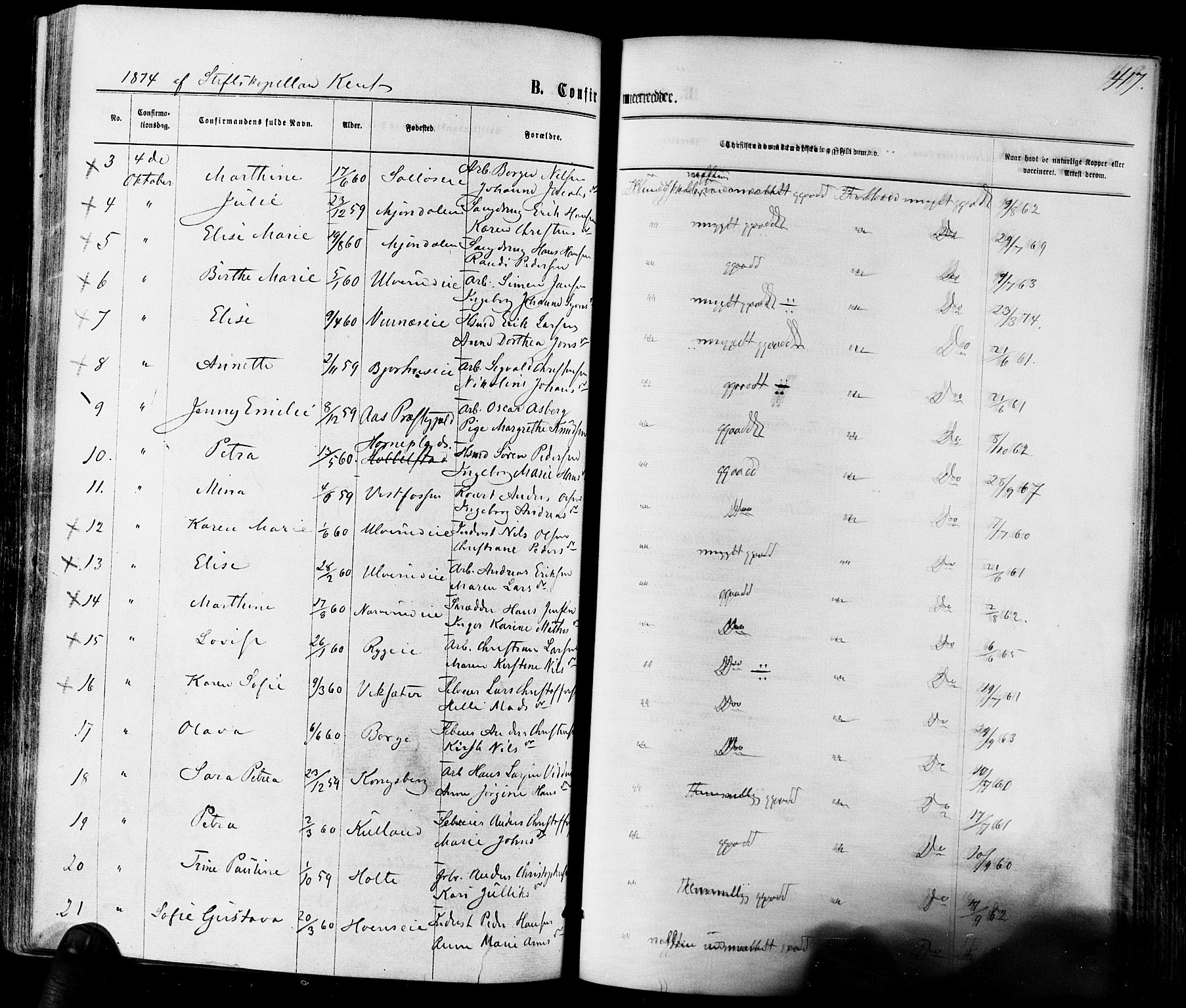 Eiker kirkebøker, SAKO/A-4/F/Fa/L0017: Parish register (official) no. I 17, 1869-1877, p. 417