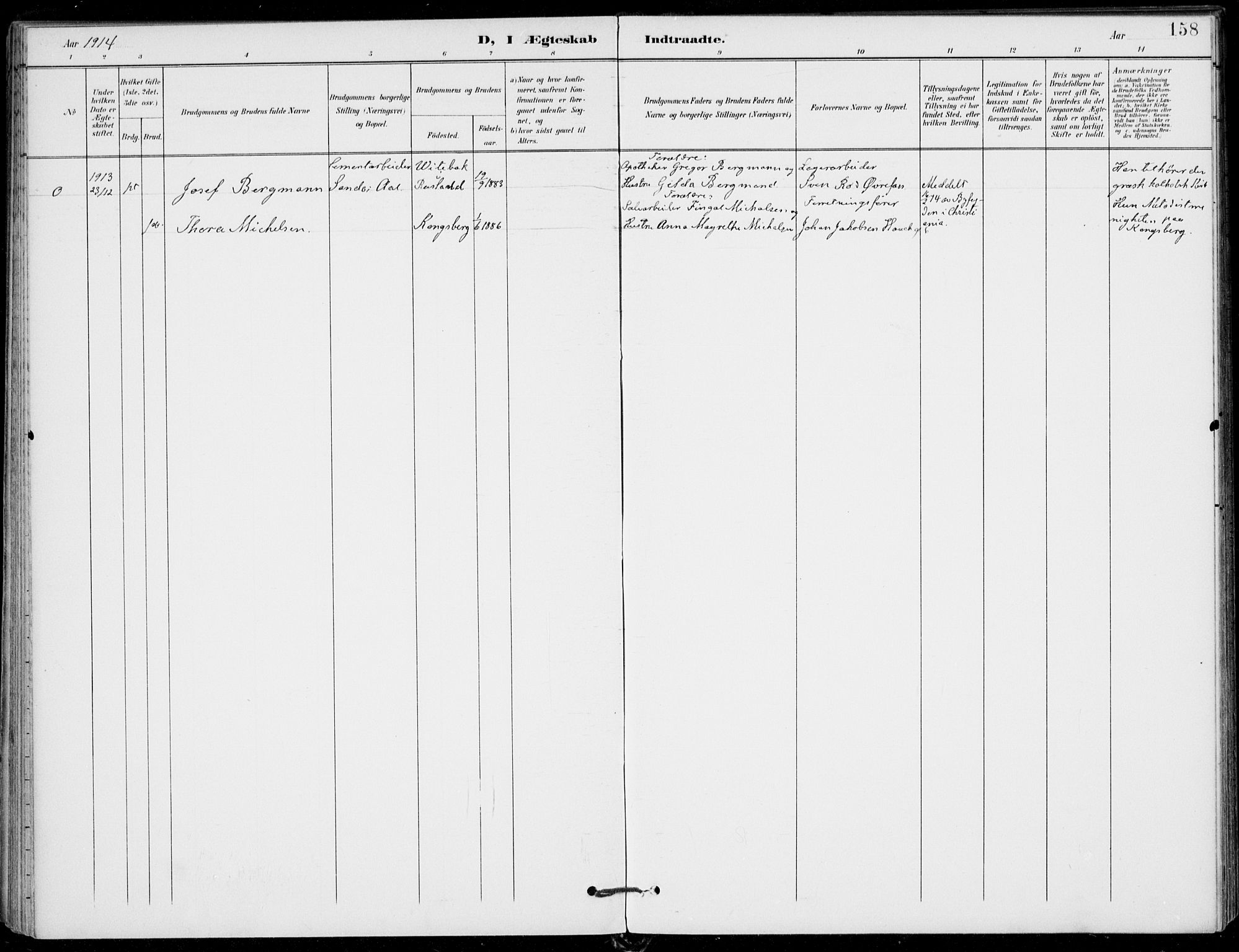 Ål kirkebøker, AV/SAKO-A-249/F/Fa/L0009: Parish register (official) no. I 9, 1897-1915, p. 158