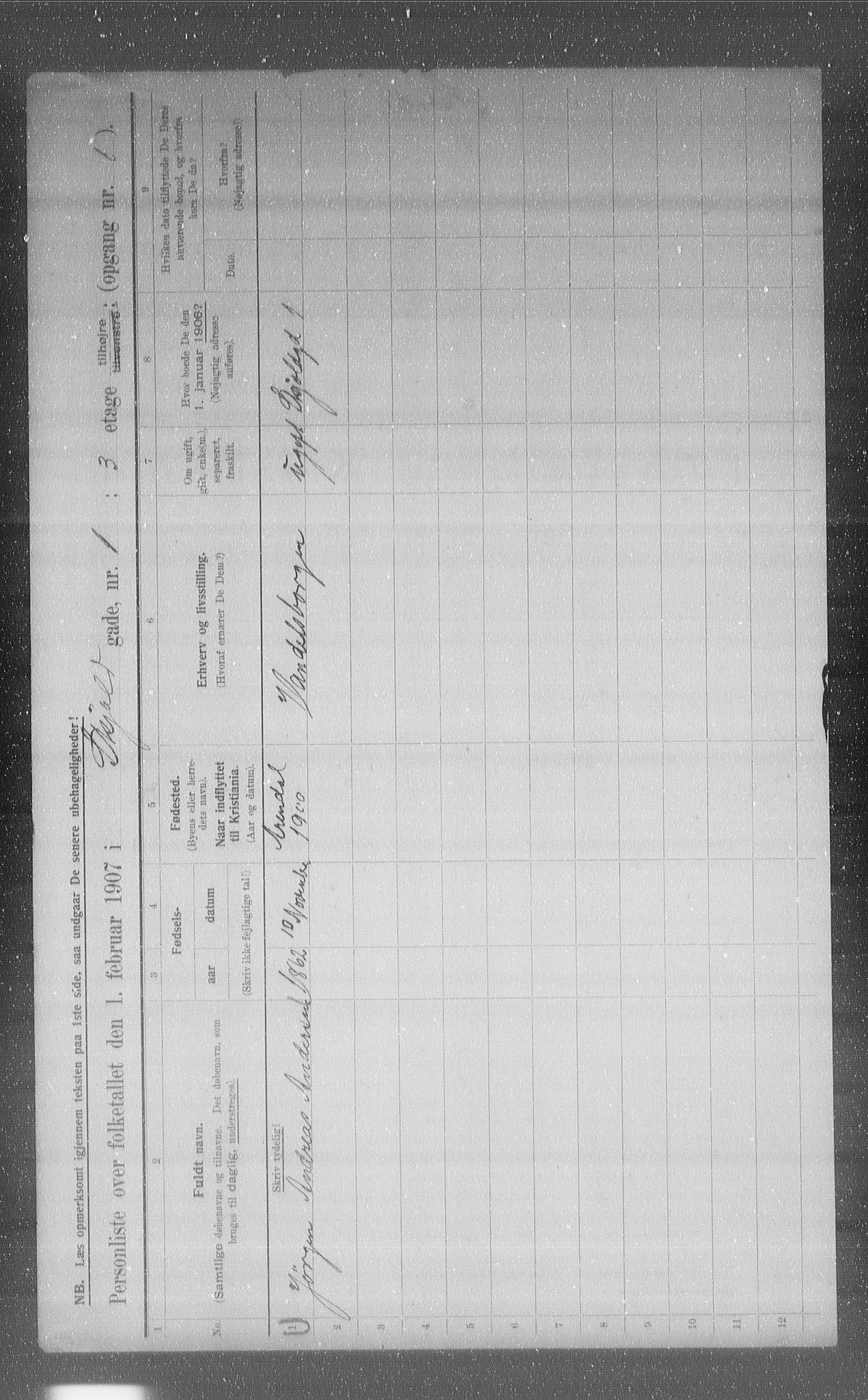 OBA, Municipal Census 1907 for Kristiania, 1907, p. 49104