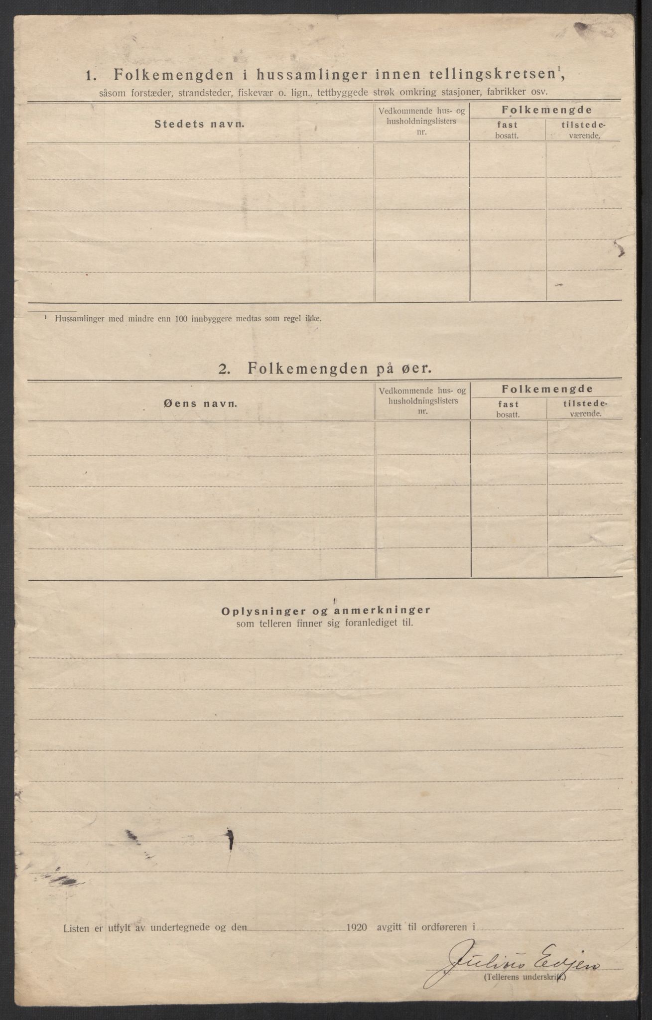 SAT, 1920 census for Borge, 1920, p. 42