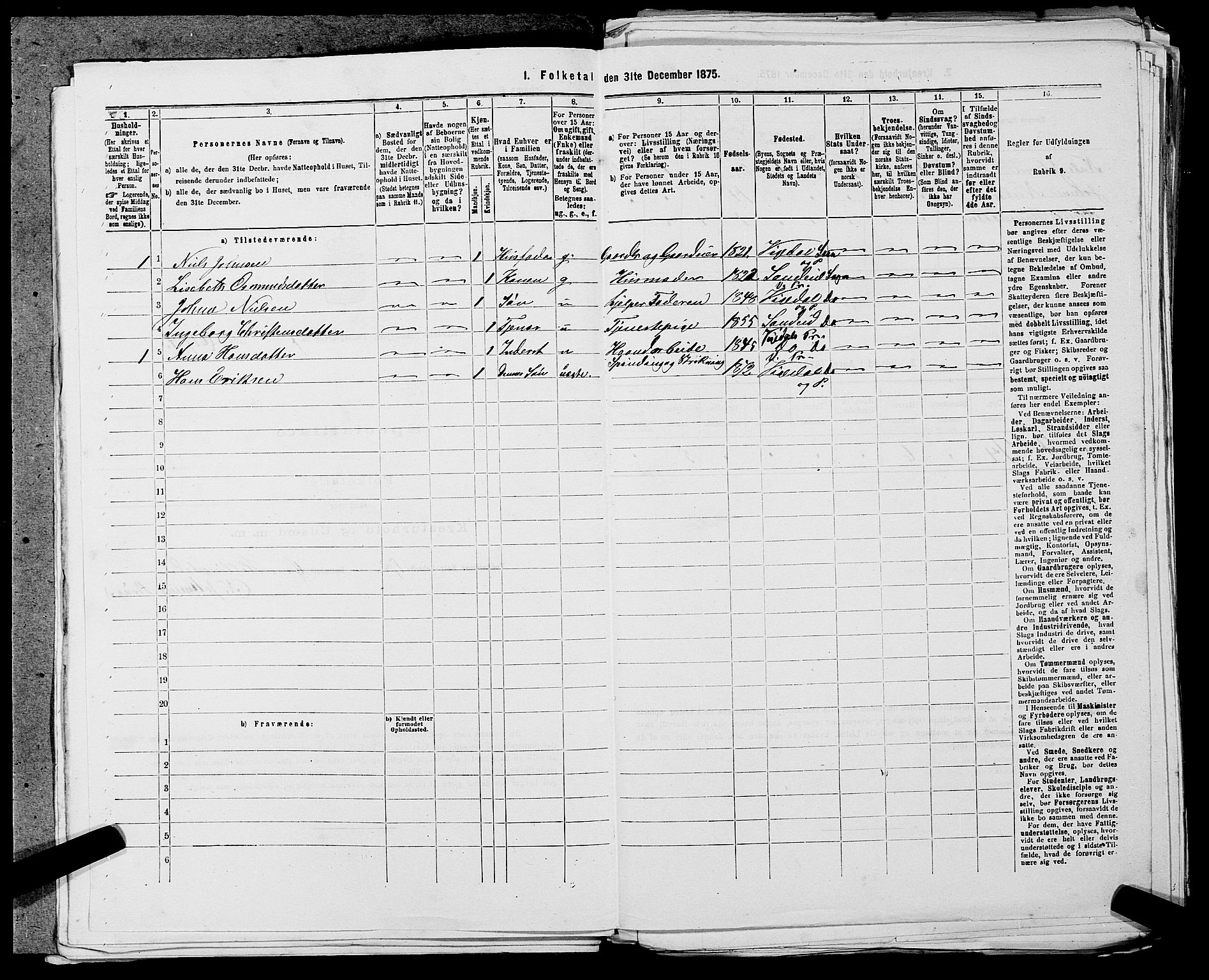 SAST, 1875 census for 1157P Vikedal, 1875, p. 775