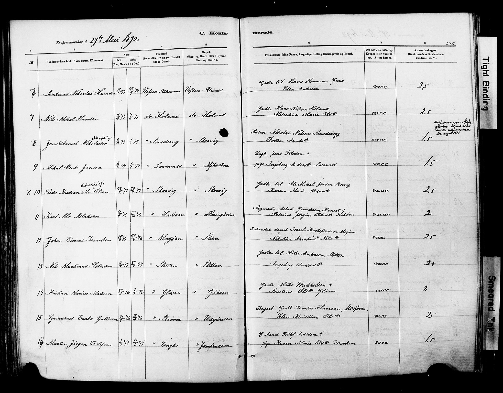 Ministerialprotokoller, klokkerbøker og fødselsregistre - Nordland, AV/SAT-A-1459/820/L0295: Parish register (official) no. 820A16, 1880-1896, p. 235