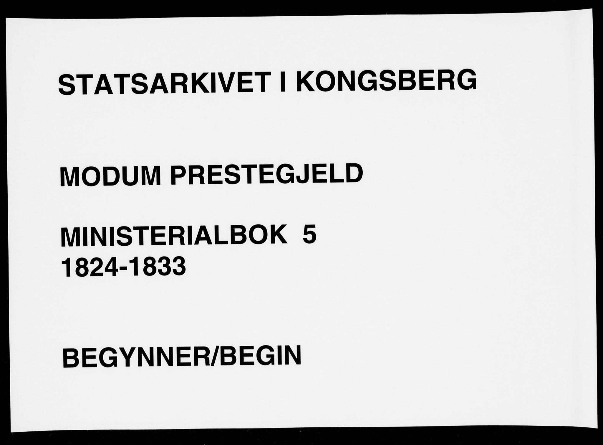 Modum kirkebøker, SAKO/A-234/F/Fa/L0005: Parish register (official) no. 5, 1824-1841