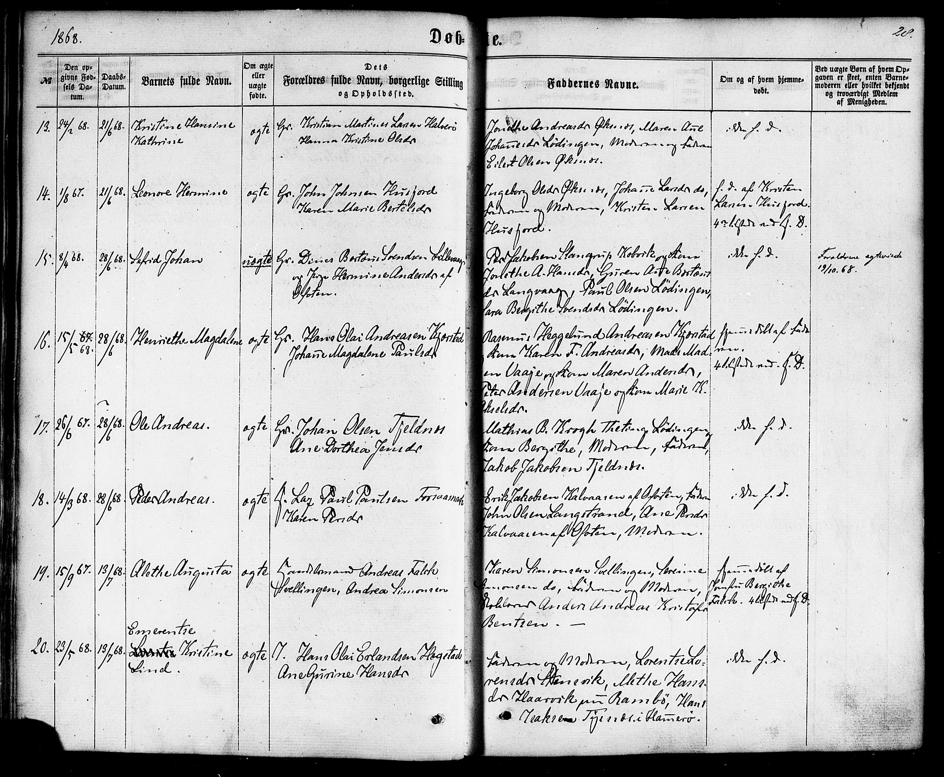 Ministerialprotokoller, klokkerbøker og fødselsregistre - Nordland, SAT/A-1459/872/L1034: Parish register (official) no. 872A09, 1864-1884, p. 28