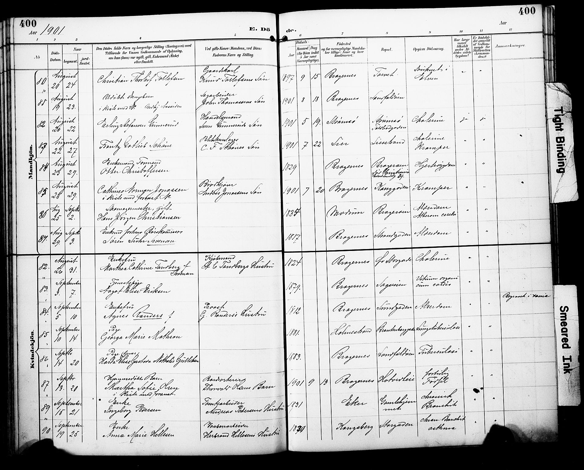 Bragernes kirkebøker, AV/SAKO-A-6/F/Fb/L0008: Parish register (official) no. II 8, 1894-1902, p. 400