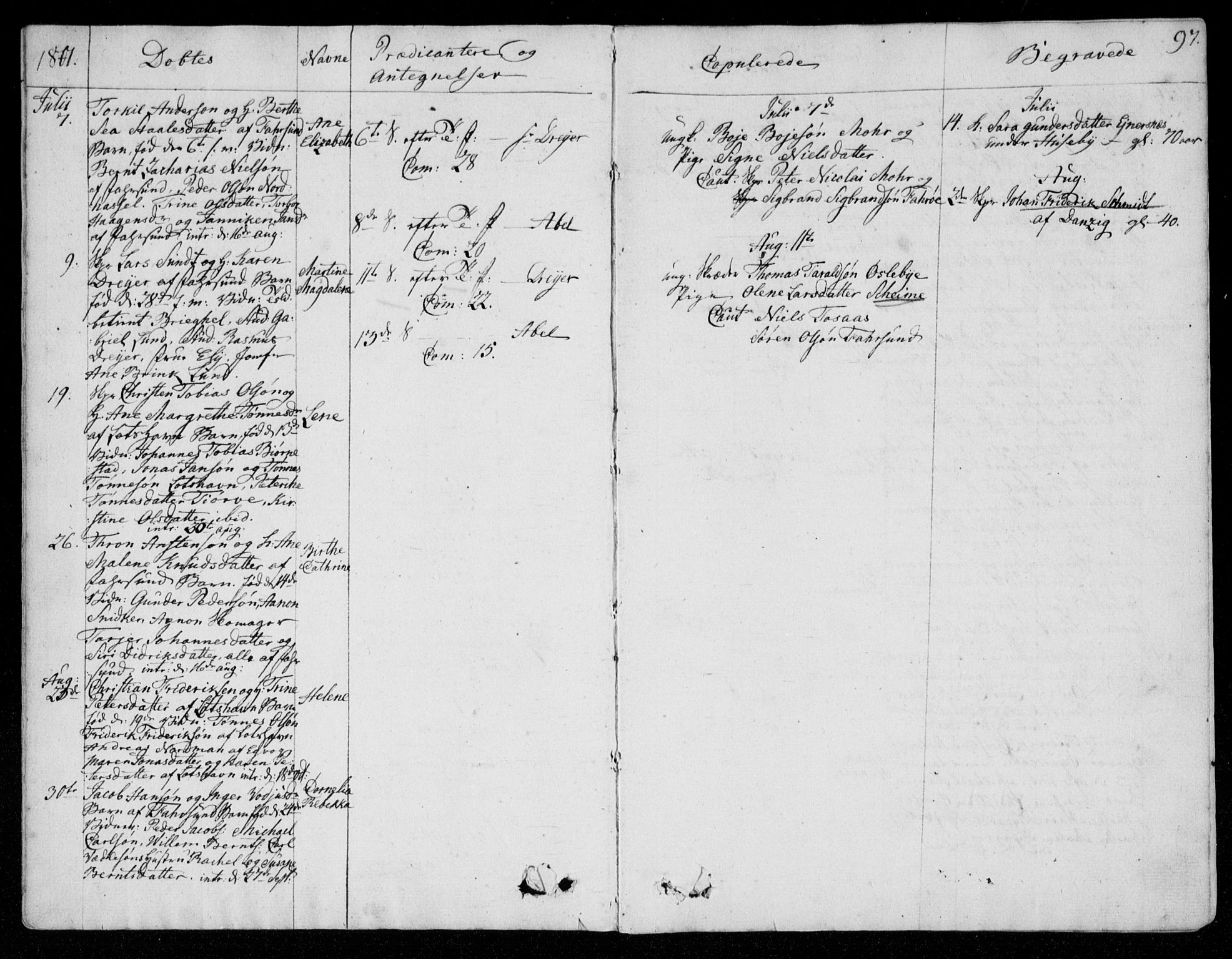 Farsund sokneprestkontor, SAK/1111-0009/F/Fa/L0001: Parish register (official) no. A 1, 1784-1815, p. 97