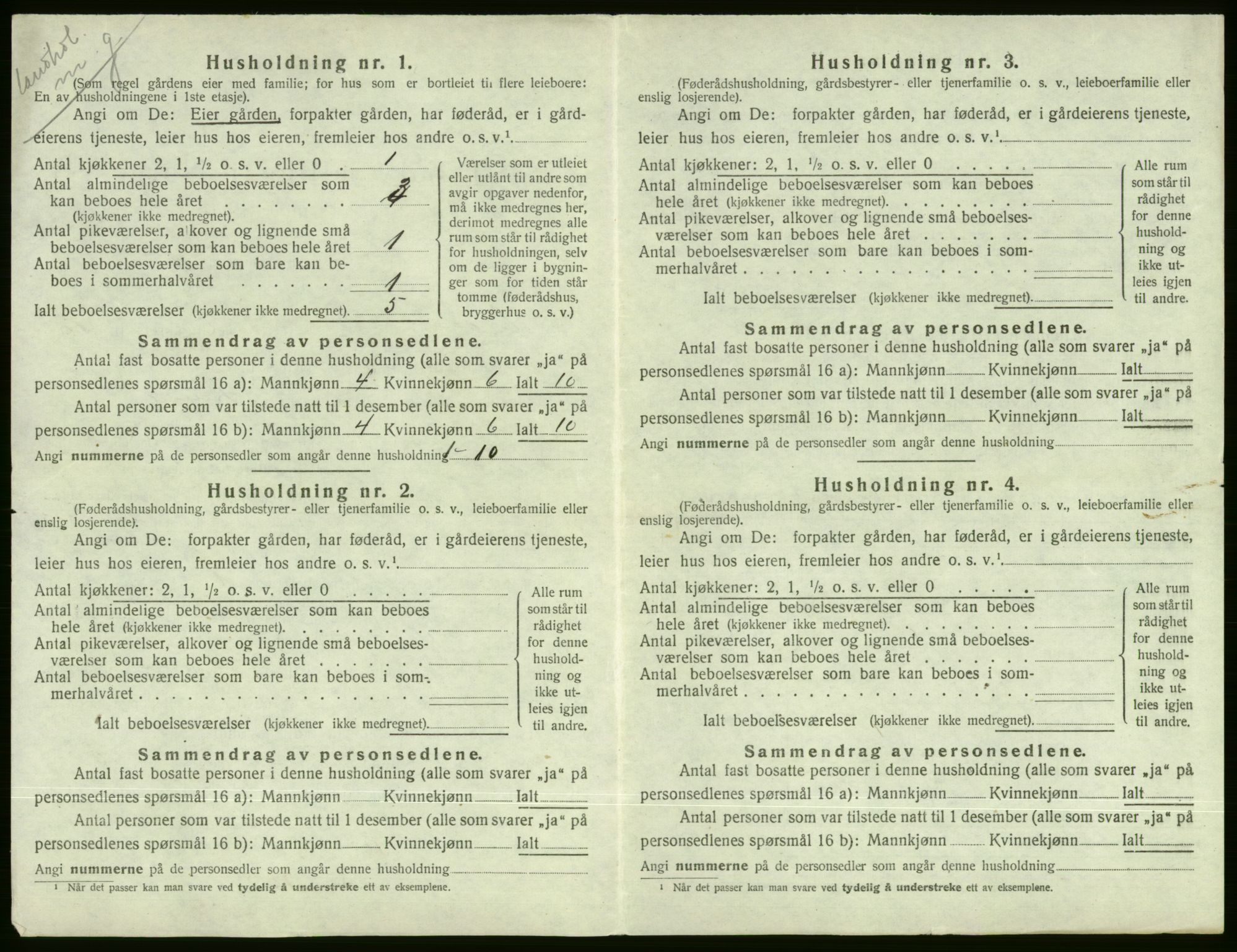 SAB, 1920 census for Voss, 1920, p. 942